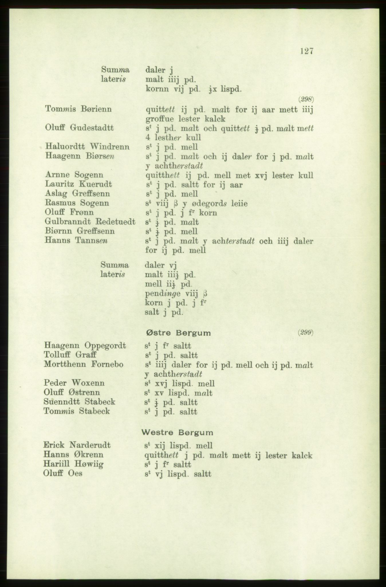 Publikasjoner utgitt av Arkivverket, PUBL/PUBL-001/C/0001: Bind 1: Rekneskap for Akershus len 1557-1558, 1557-1558, s. 127