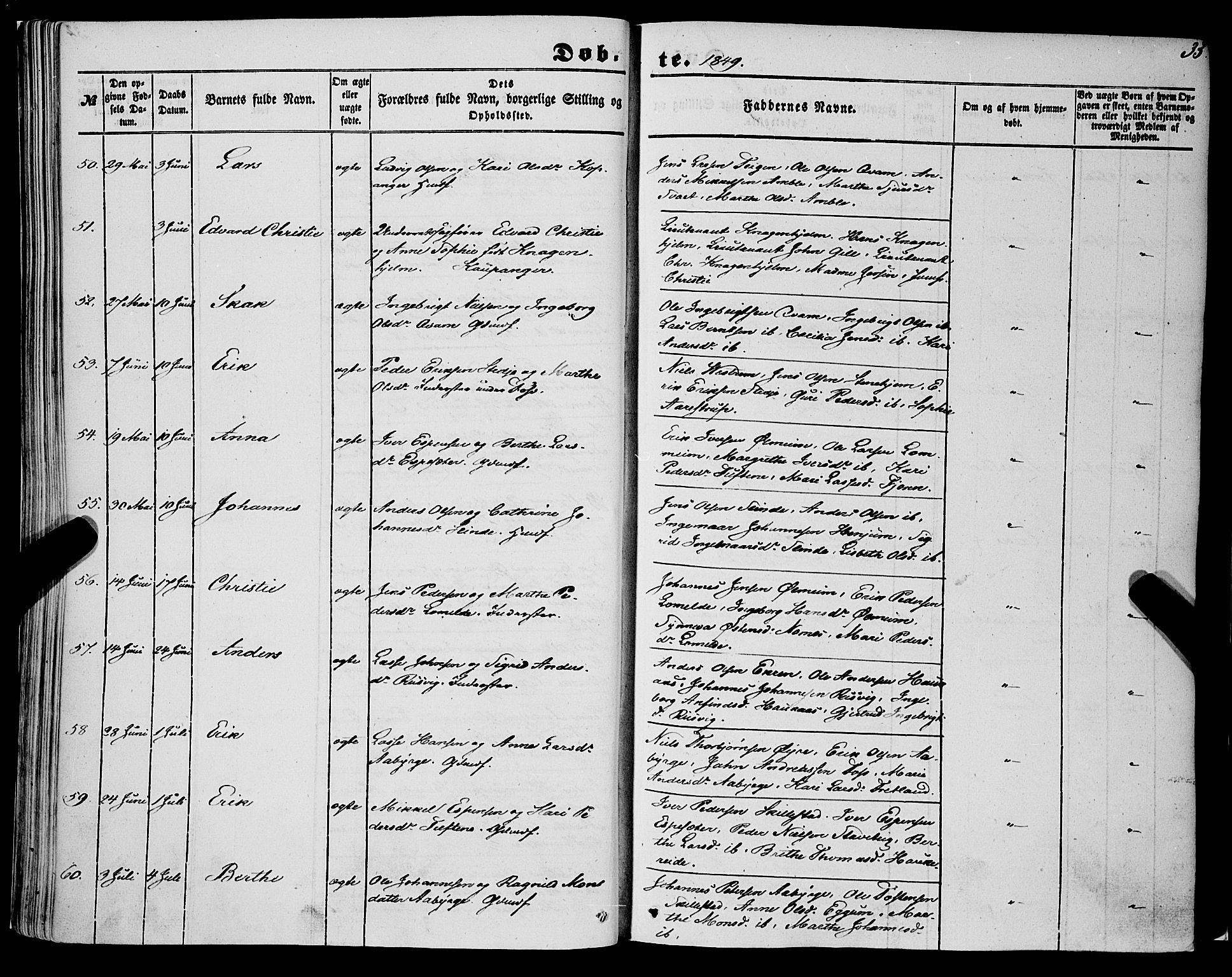 Sogndal sokneprestembete, AV/SAB-A-81301/H/Haa/Haaa/L0012I: Ministerialbok nr. A 12I, 1847-1859, s. 33