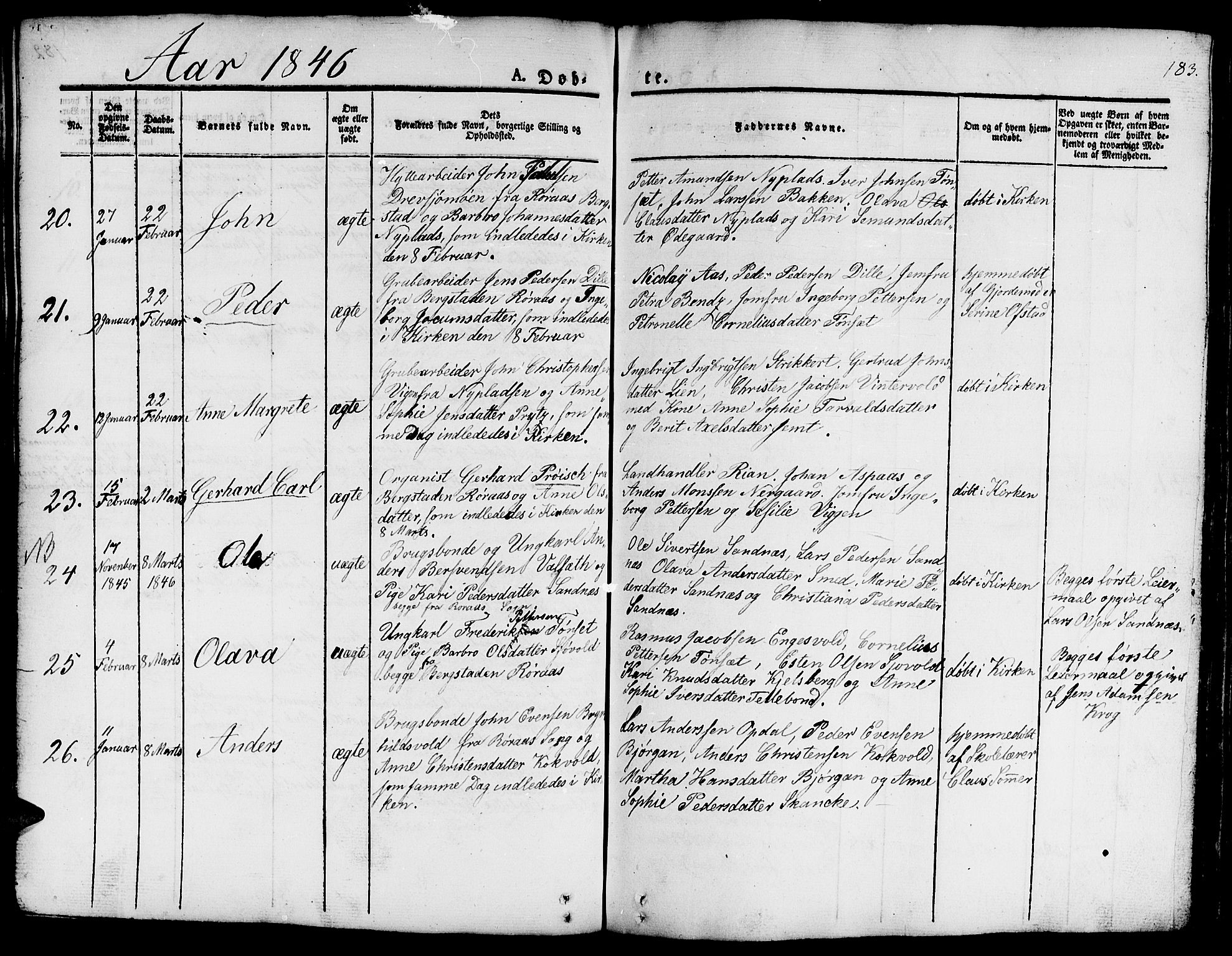 Ministerialprotokoller, klokkerbøker og fødselsregistre - Sør-Trøndelag, SAT/A-1456/681/L0938: Klokkerbok nr. 681C02, 1829-1879, s. 183