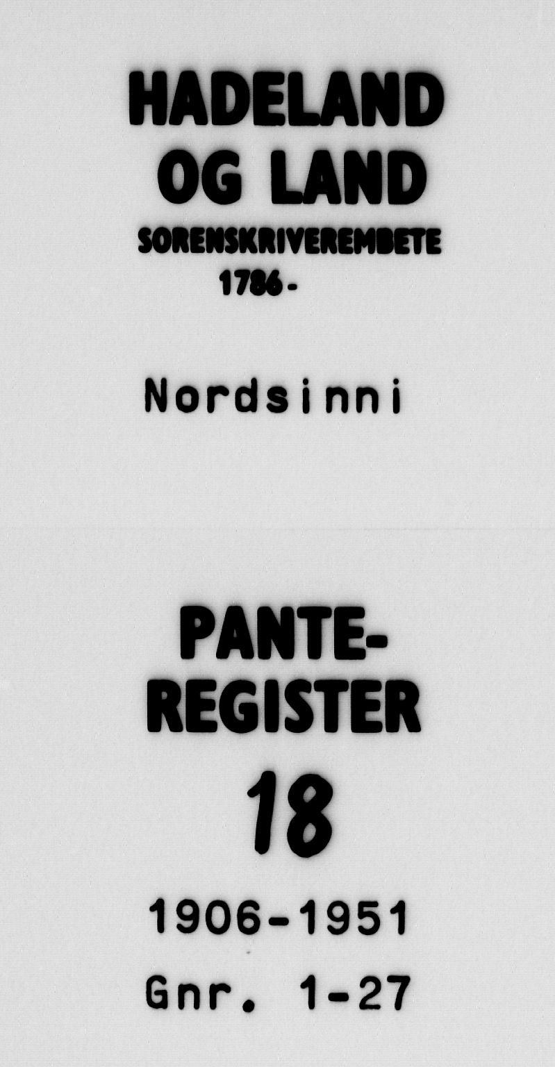 Hadeland og Land tingrett, SAH/TING-010/H/Ha/Hac/L0018: Panteregister nr. 3.18, 1906-1951