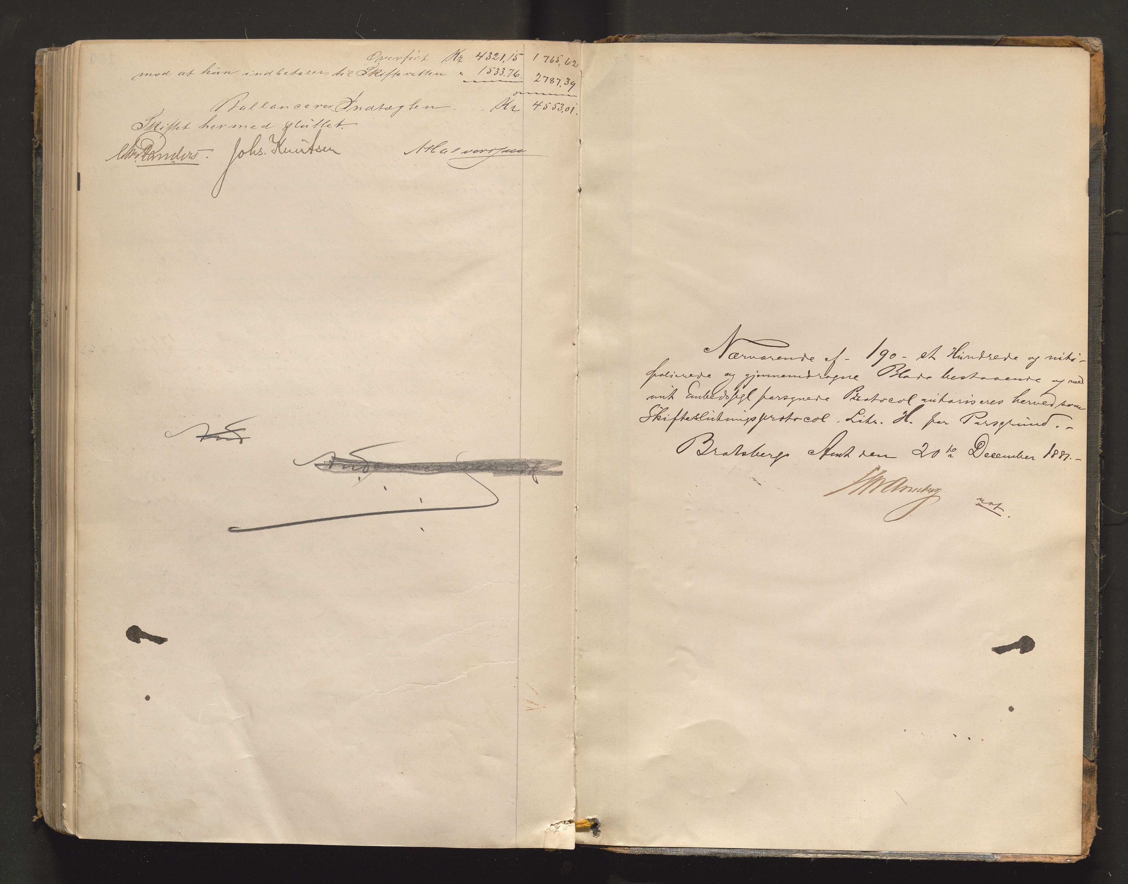 Porsgrunn byfogd, AV/SAKO-A-106/H/Hb/L0010: Skifteprotokoll - e., 1882-1902, s. 190b