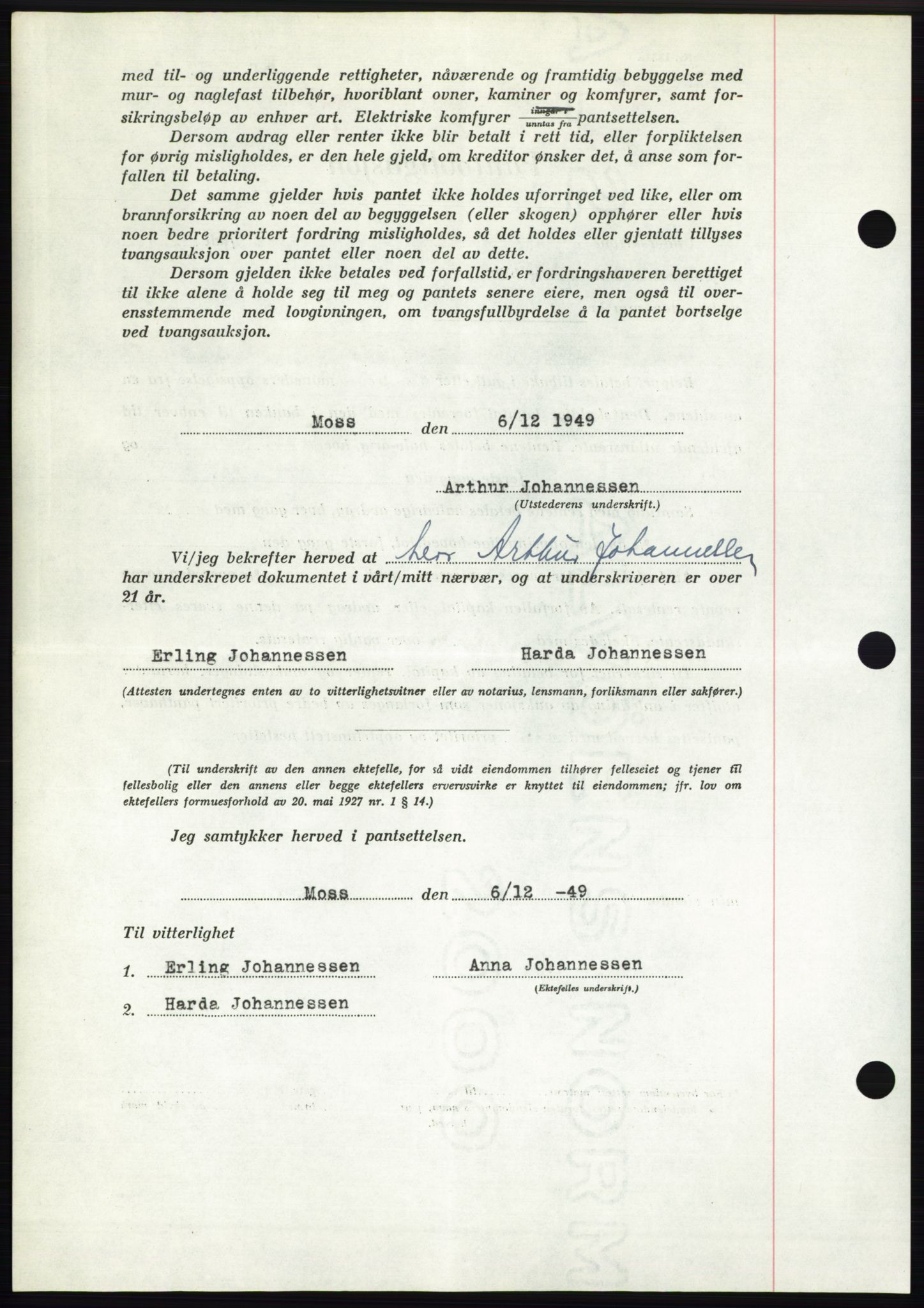 Moss sorenskriveri, SAO/A-10168: Pantebok nr. B23, 1949-1950, Dagboknr: 3805/1949