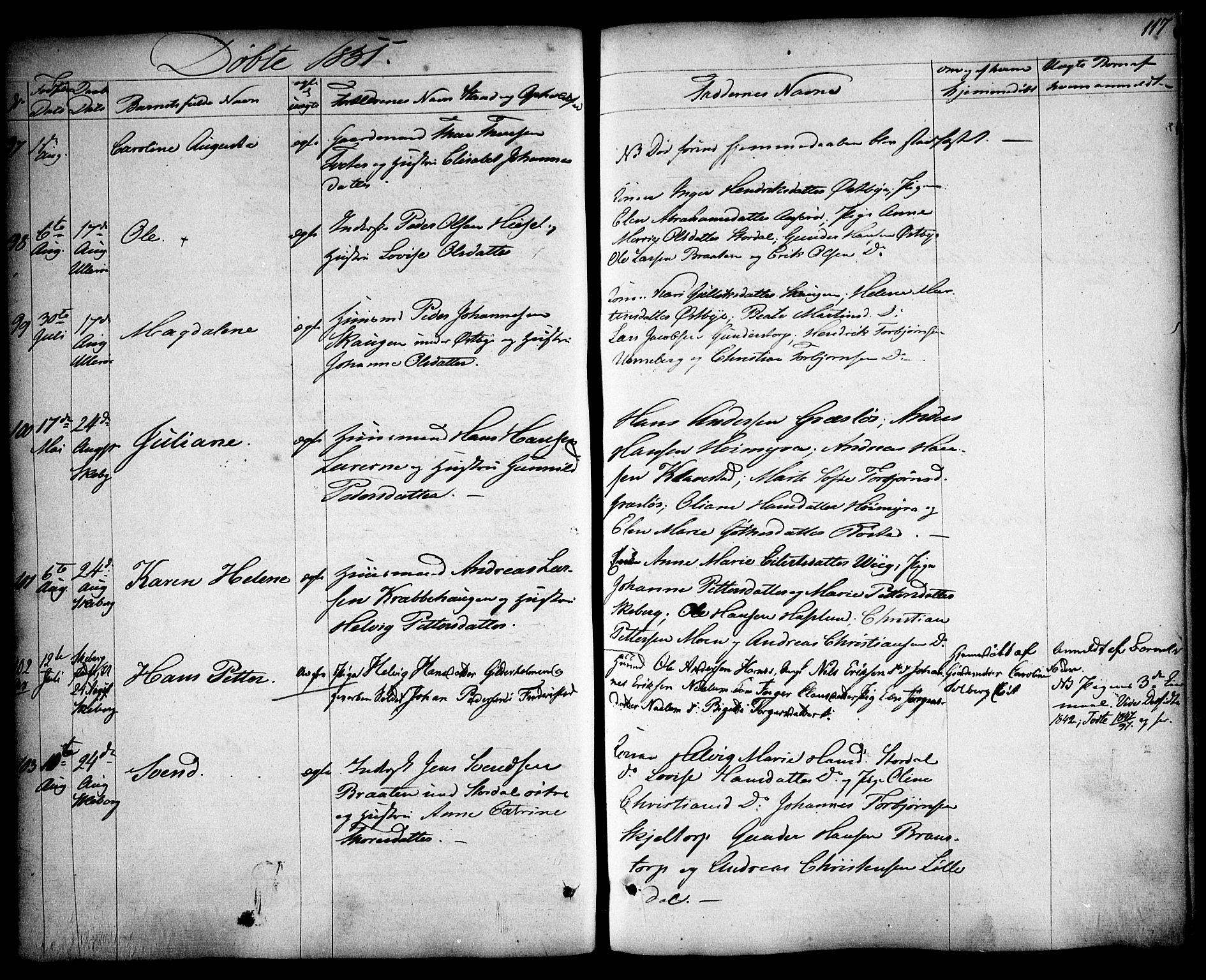 Skjeberg prestekontor Kirkebøker, AV/SAO-A-10923/F/Fa/L0006: Ministerialbok nr. I 6, 1846-1858, s. 117
