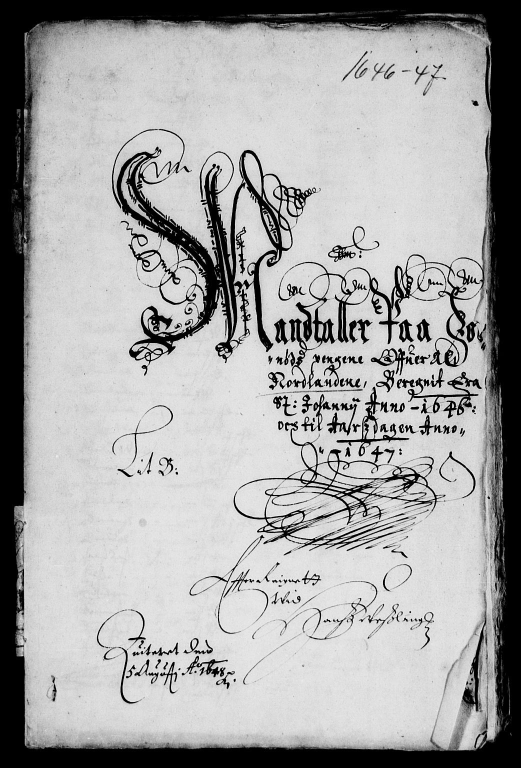 Rentekammeret inntil 1814, Reviderte regnskaper, Lensregnskaper, RA/EA-5023/R/Rb/Rbz/L0034: Nordlandenes len, 1646-1648
