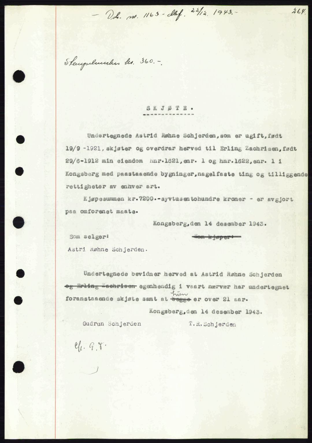 Numedal og Sandsvær sorenskriveri, SAKO/A-128/G/Ga/Gaa/L0055: Pantebok nr. A7, 1943-1944, Dagboknr: 1163/1943
