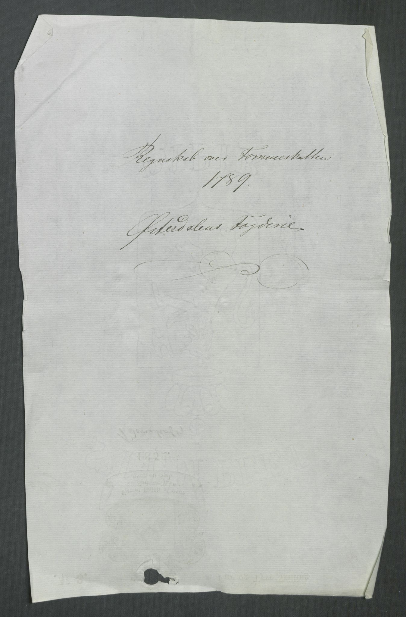 Rentekammeret inntil 1814, Reviderte regnskaper, Mindre regnskaper, RA/EA-4068/Rf/Rfe/L0059: Ytre og Indre Sogn fogderi, Østerdalen fogderi, 1789, s. 139