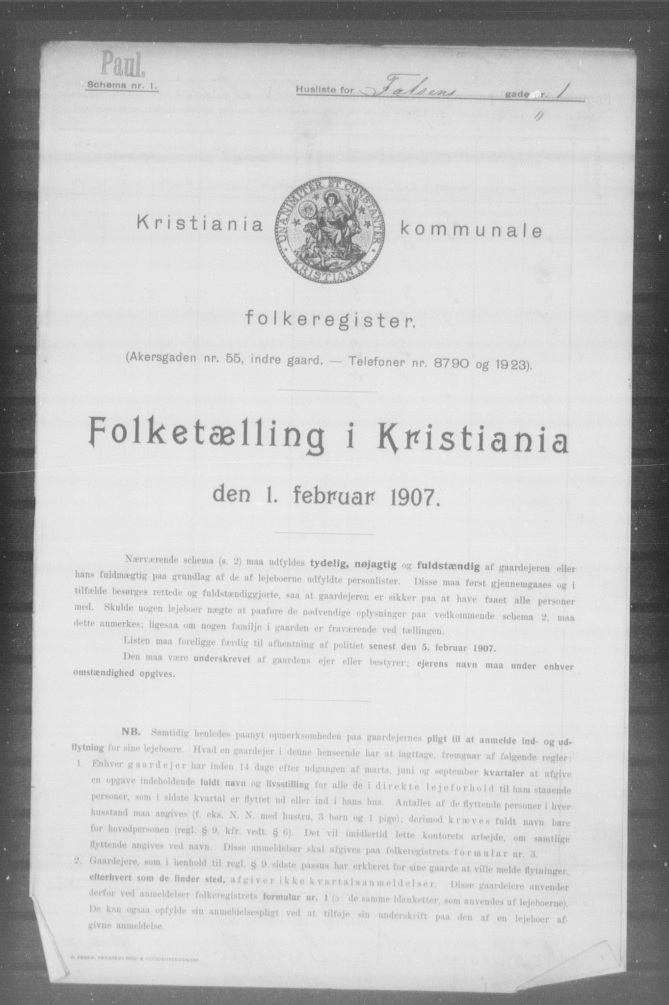 OBA, Kommunal folketelling 1.2.1907 for Kristiania kjøpstad, 1907, s. 11760