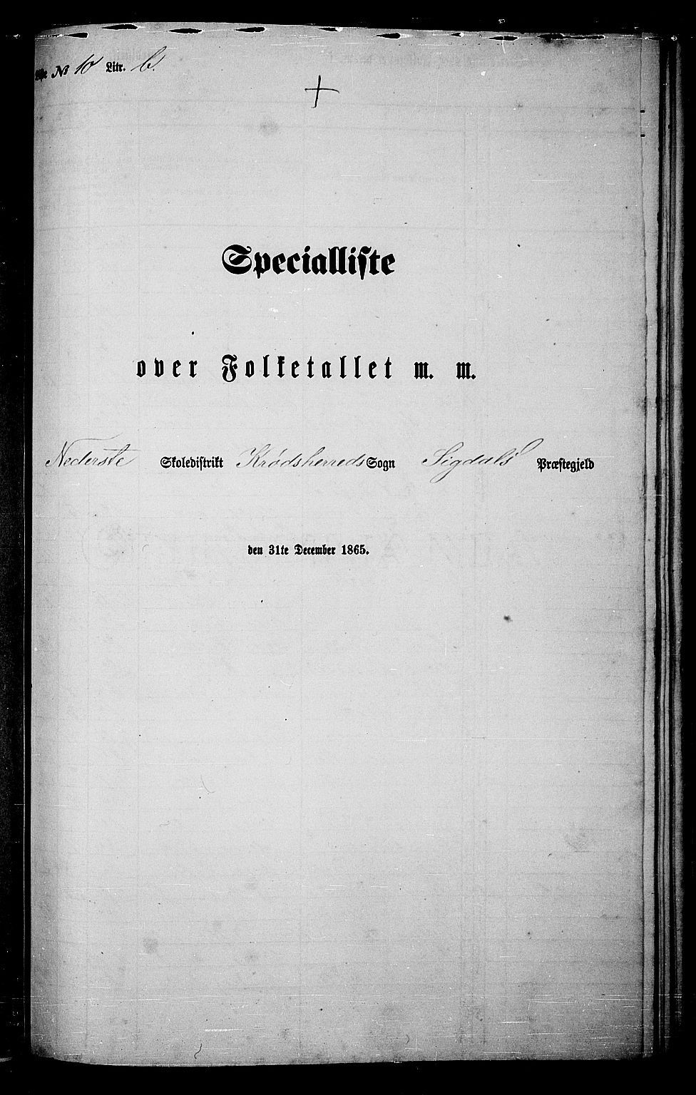 RA, Folketelling 1865 for 0621P Sigdal prestegjeld, 1865, s. 204