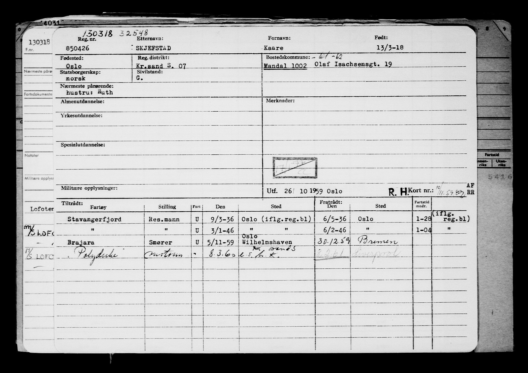 Direktoratet for sjømenn, AV/RA-S-3545/G/Gb/L0156: Hovedkort, 1918, s. 287