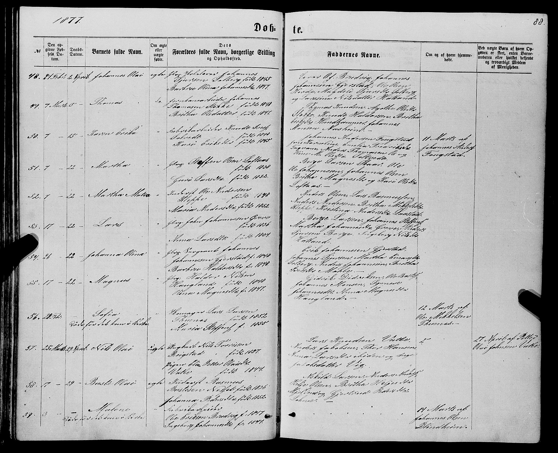 Haus sokneprestembete, AV/SAB-A-75601/H/Haa: Ministerialbok nr. A 18, 1871-1877, s. 88