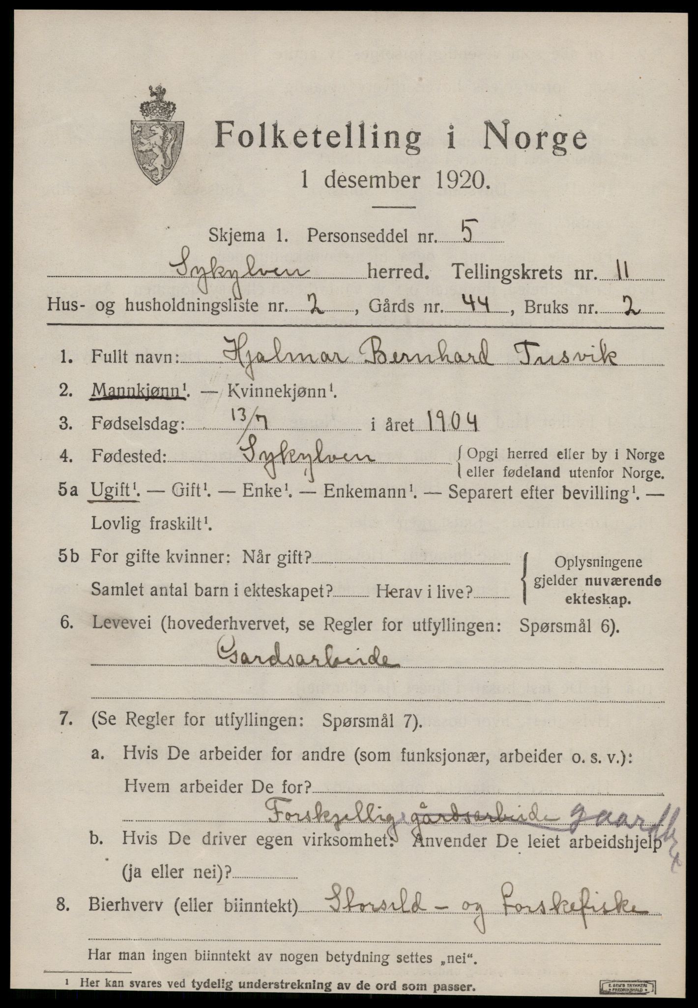 SAT, Folketelling 1920 for 1528 Sykkylven herred, 1920, s. 5431