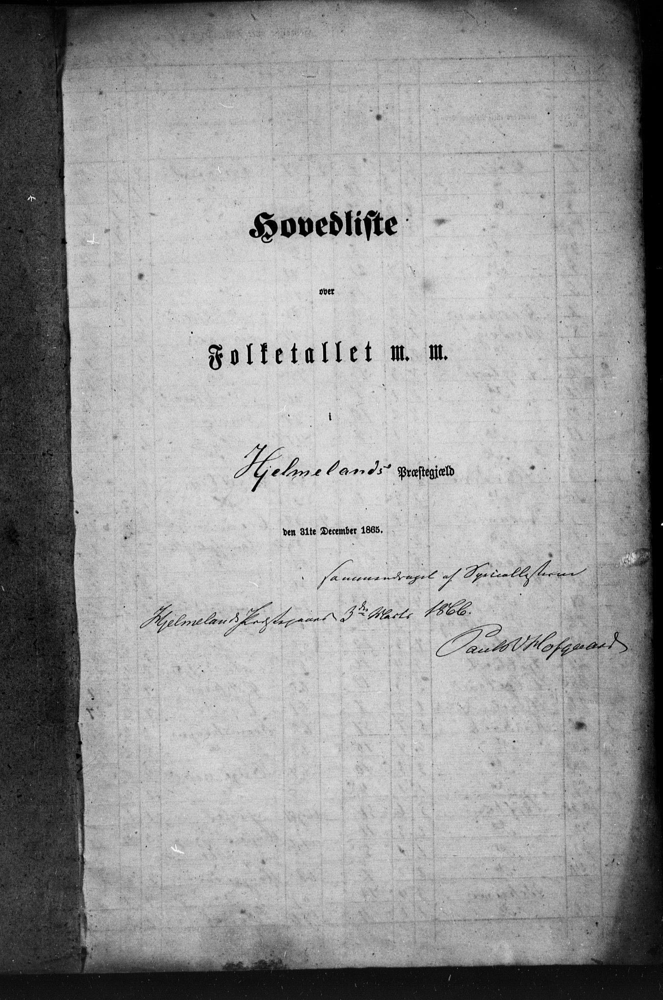 SAST, Folketelling 1865 (kladd?) for 1133P Hjelmeland prestegjeld, 1865, s. 11