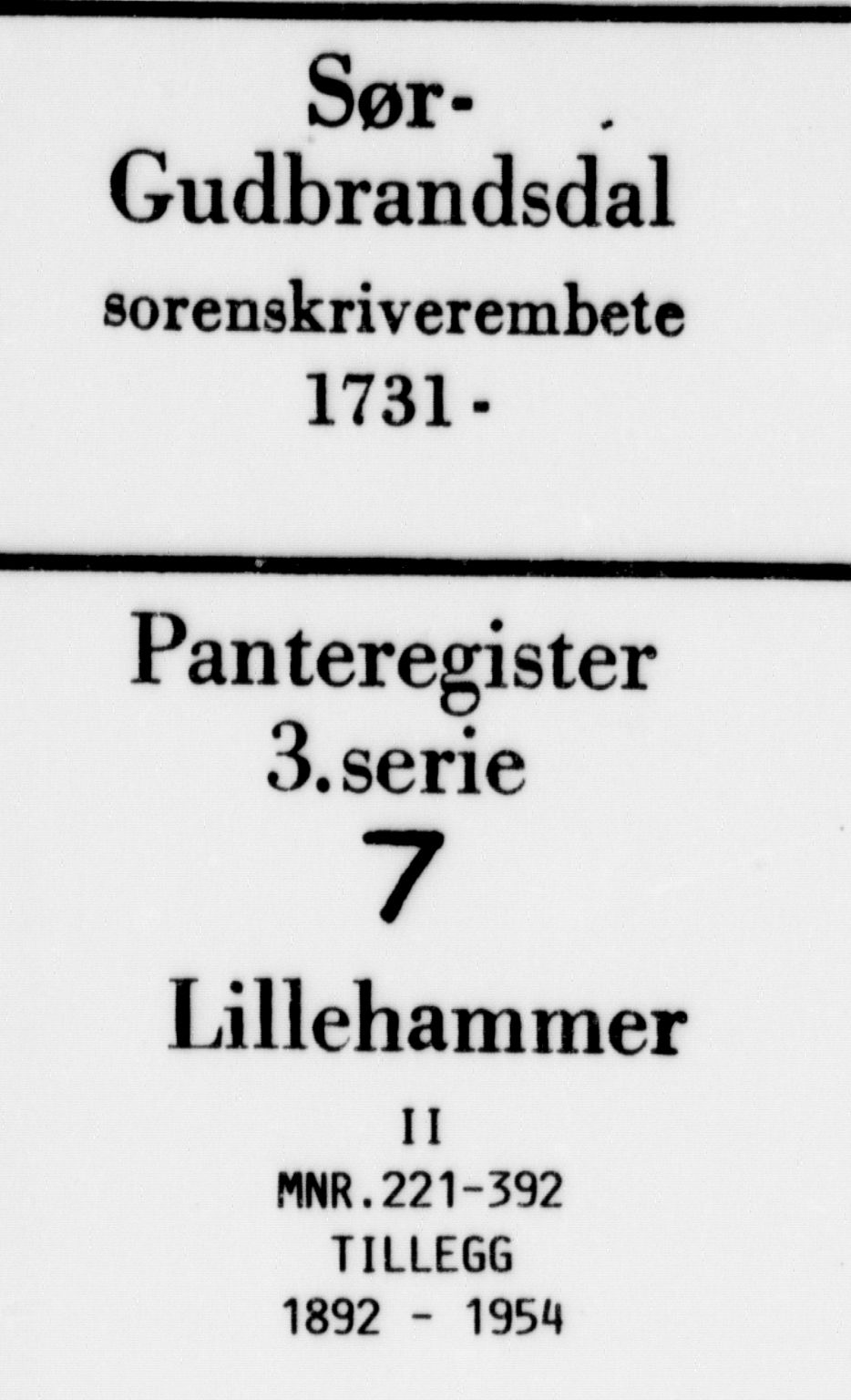 Sør-Gudbrandsdal tingrett, SAH/TING-004/H/Ha/Haf/L0007: Panteregister nr. 3.7, 1892-1954