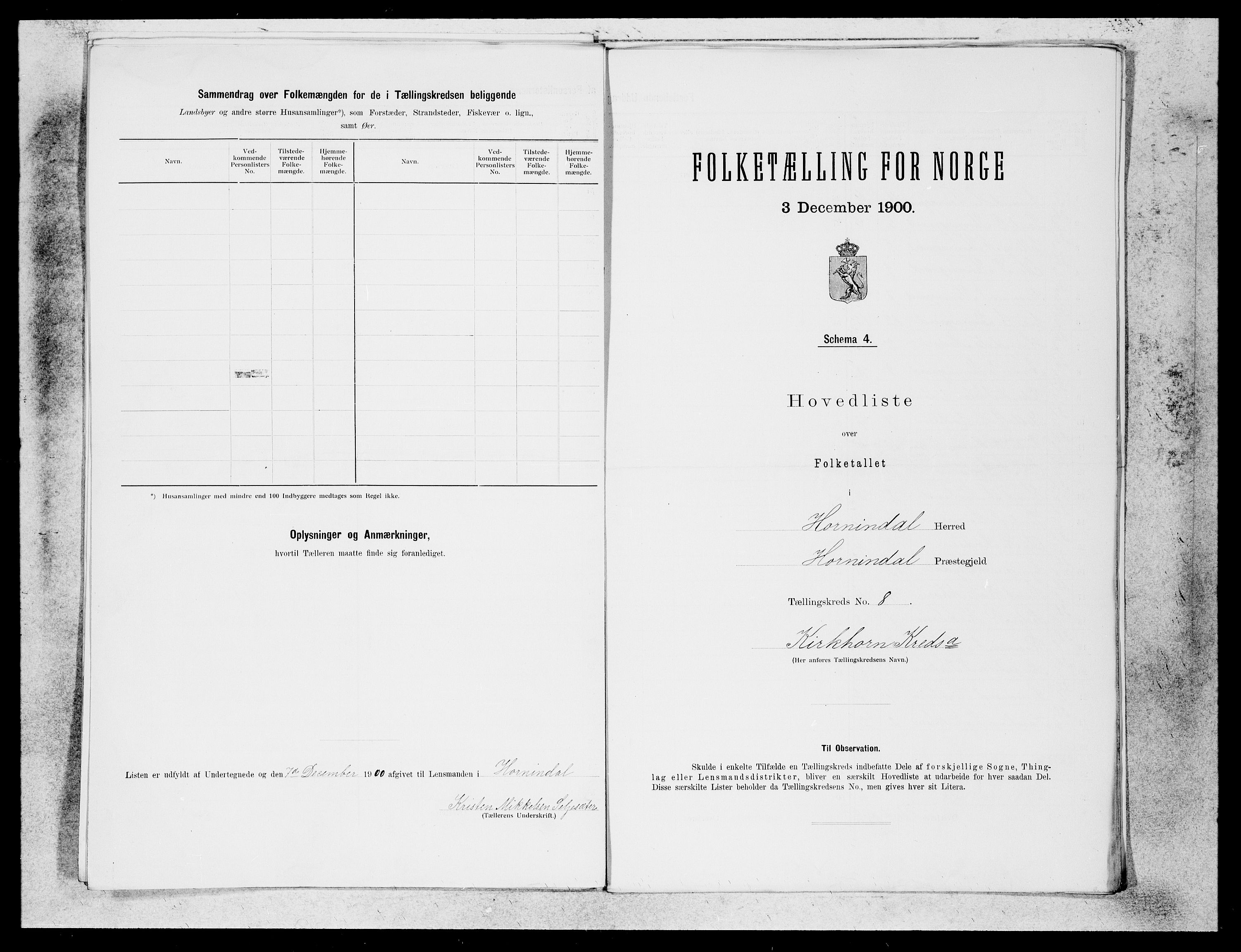 SAB, Folketelling 1900 for 1444 Hornindal herred, 1900, s. 15