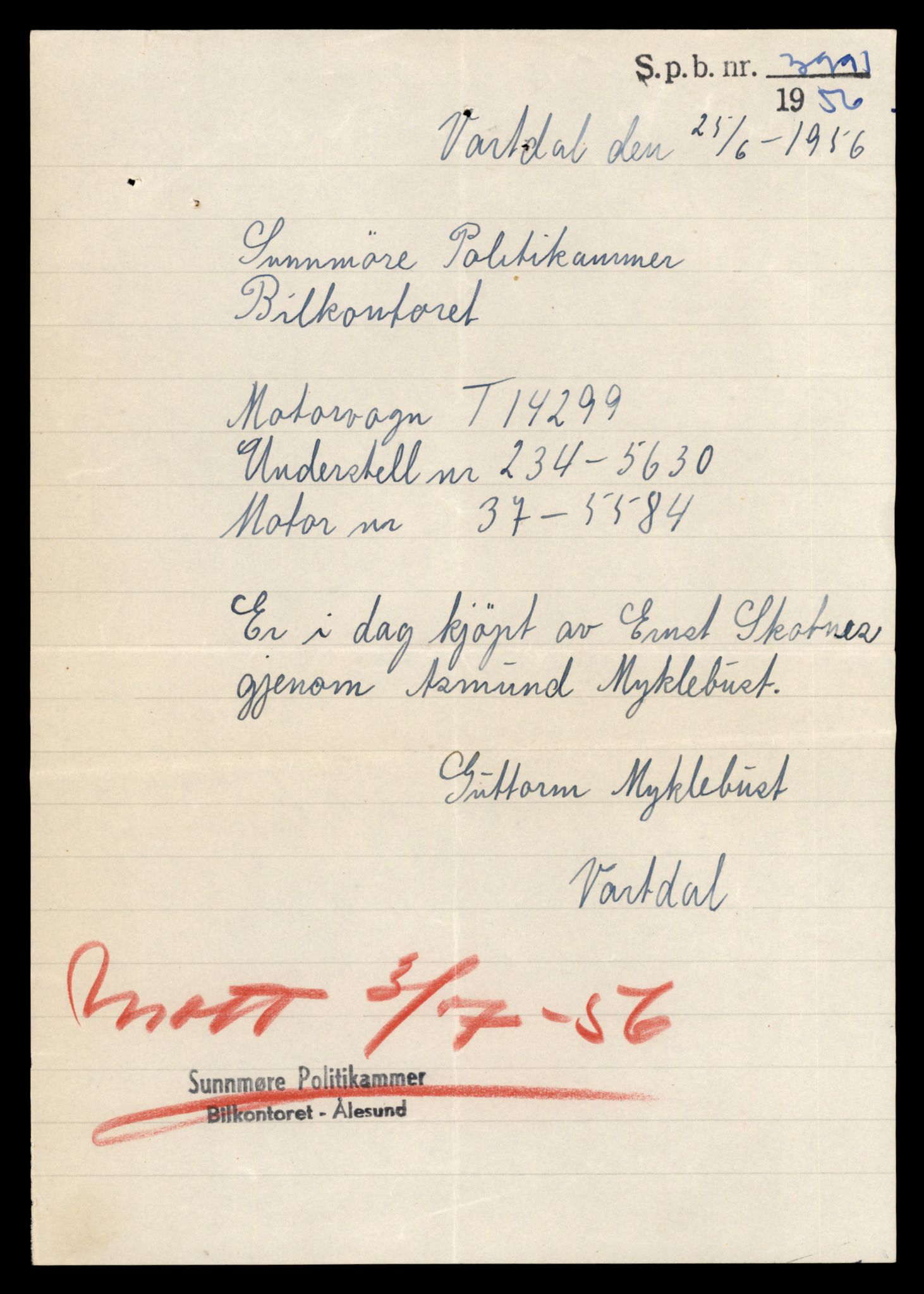 Møre og Romsdal vegkontor - Ålesund trafikkstasjon, AV/SAT-A-4099/F/Fe/L0044: Registreringskort for kjøretøy T 14205 - T 14319, 1927-1998, s. 2749