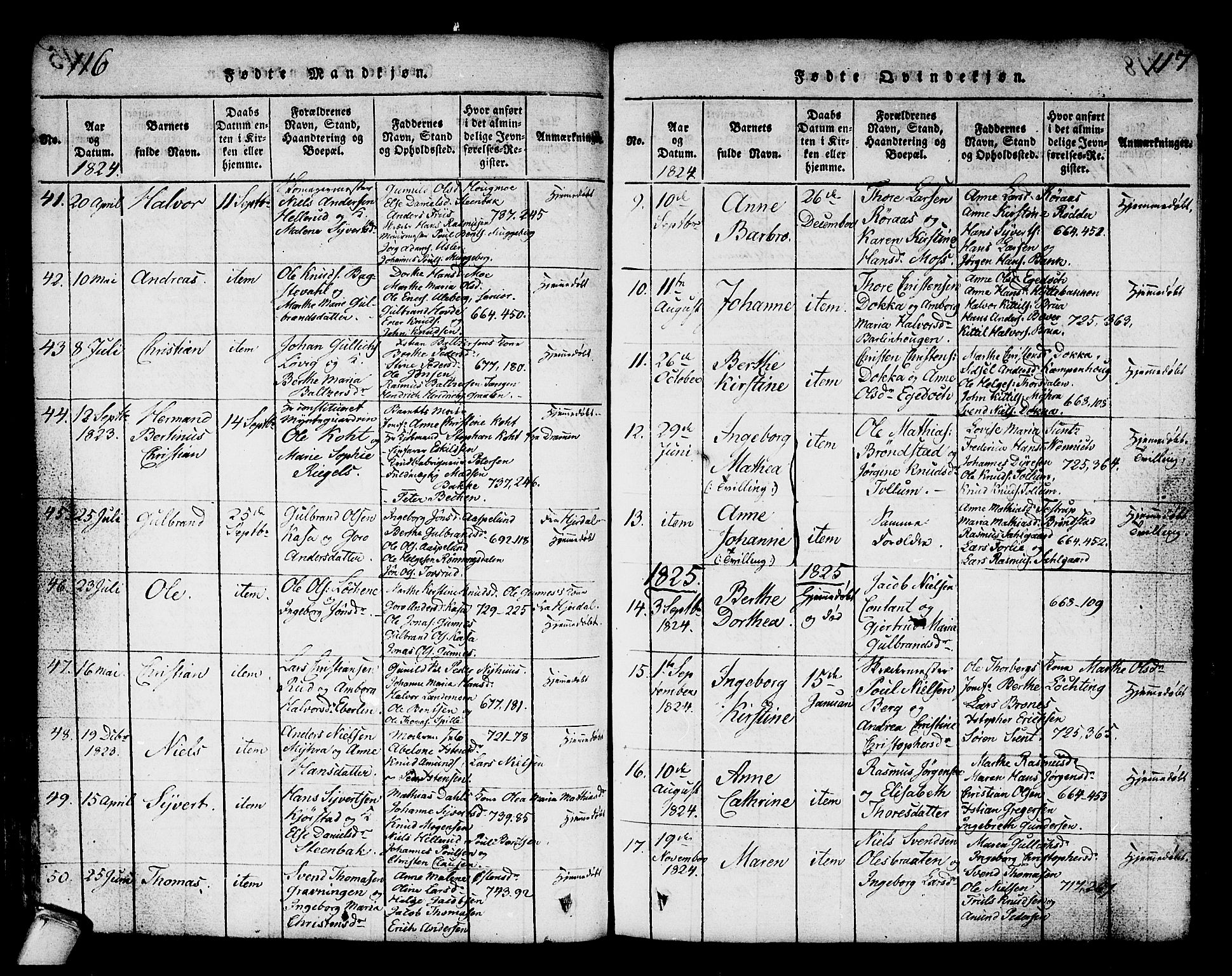 Kongsberg kirkebøker, AV/SAKO-A-22/G/Ga/L0001: Klokkerbok nr. 1, 1816-1839, s. 116-117