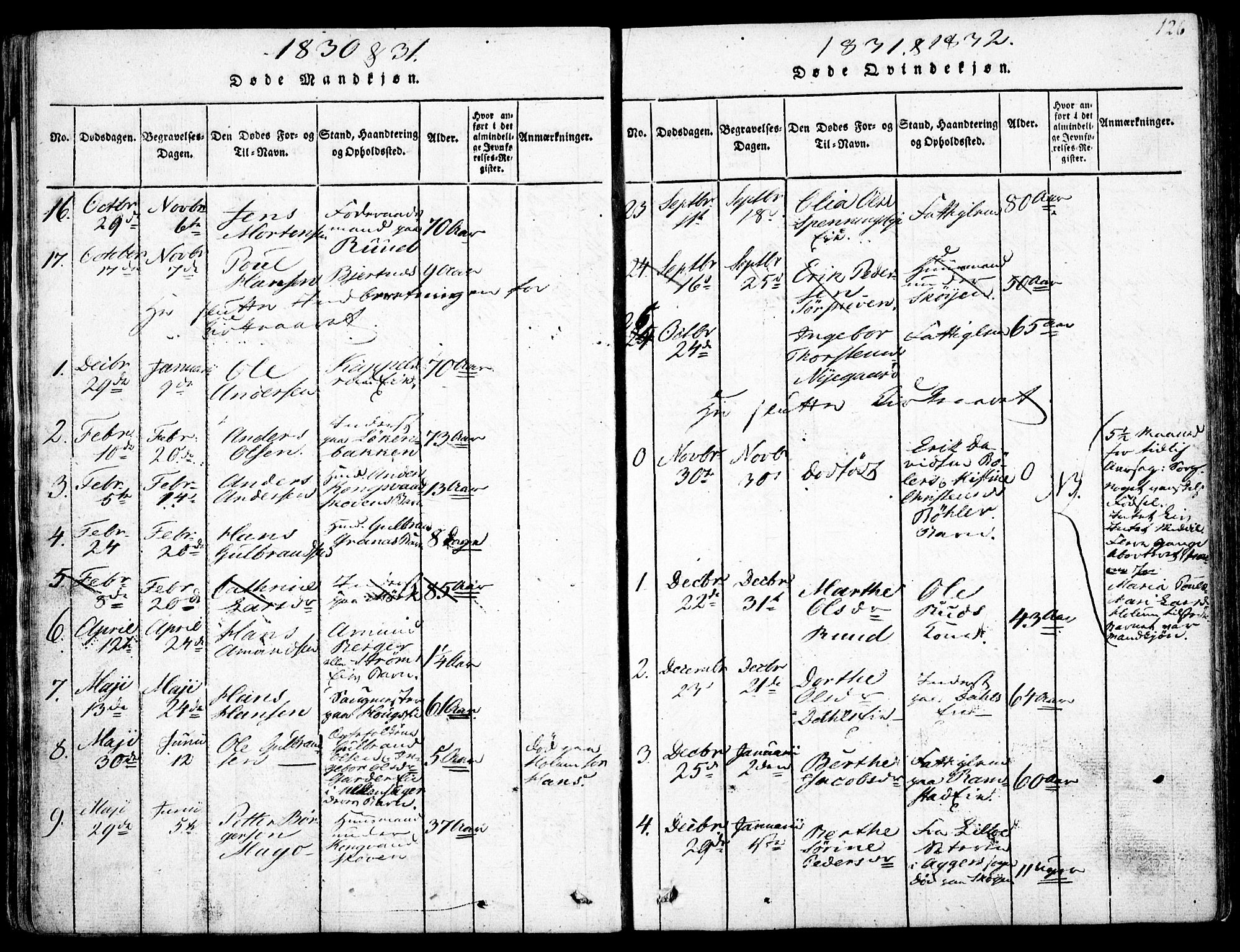 Nittedal prestekontor Kirkebøker, SAO/A-10365a/F/Fa/L0003: Ministerialbok nr. I 3, 1814-1836, s. 126