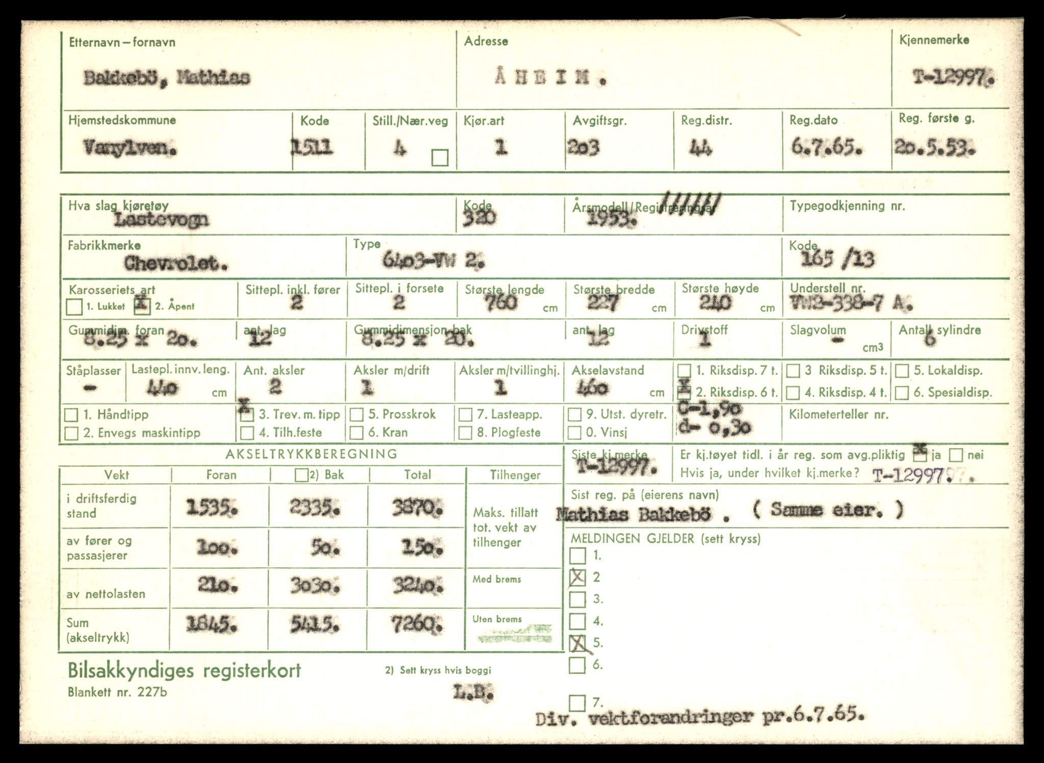 Møre og Romsdal vegkontor - Ålesund trafikkstasjon, AV/SAT-A-4099/F/Fe/L0036: Registreringskort for kjøretøy T 12831 - T 13030, 1927-1998, s. 2419