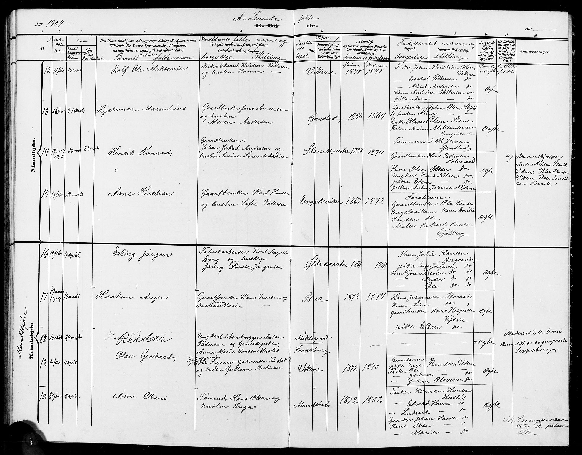 Onsøy prestekontor Kirkebøker, AV/SAO-A-10914/G/Ga/L0002: Klokkerbok nr. I 2, 1903-1909