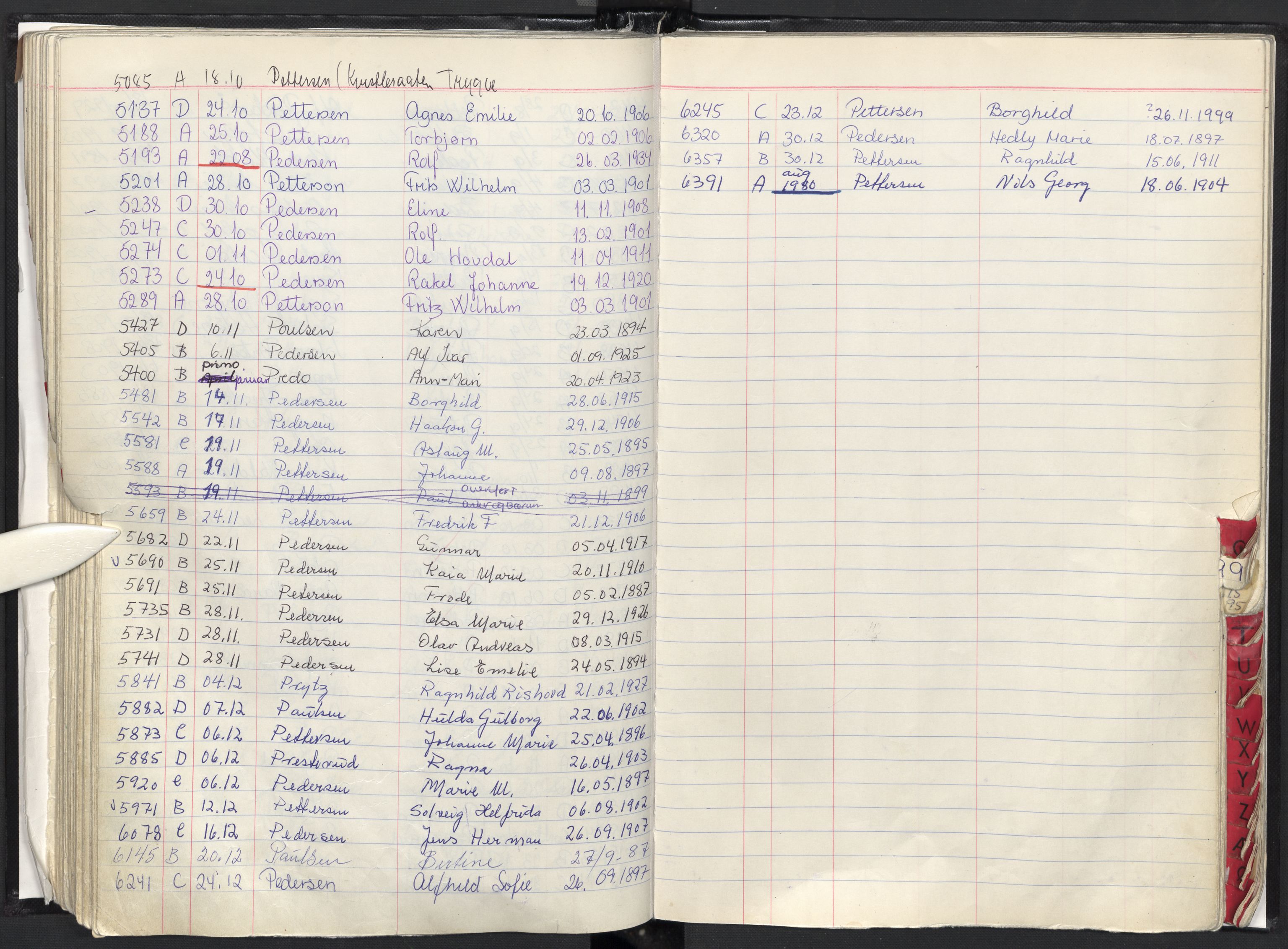 Oslo skifterett, AV/SAO-A-10383/F/Fa/Faa/L0080: Navneregister dødsfallssaker, 1980
