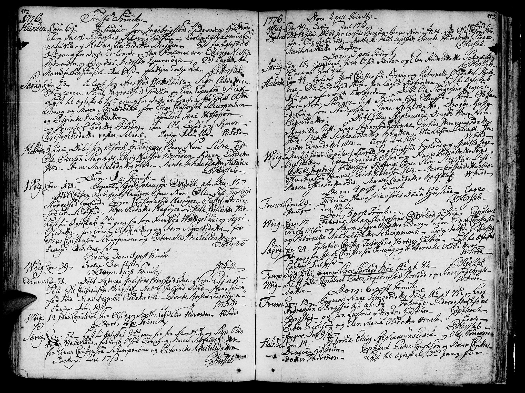 Ministerialprotokoller, klokkerbøker og fødselsregistre - Nord-Trøndelag, AV/SAT-A-1458/773/L0607: Ministerialbok nr. 773A01, 1751-1783, s. 452-453