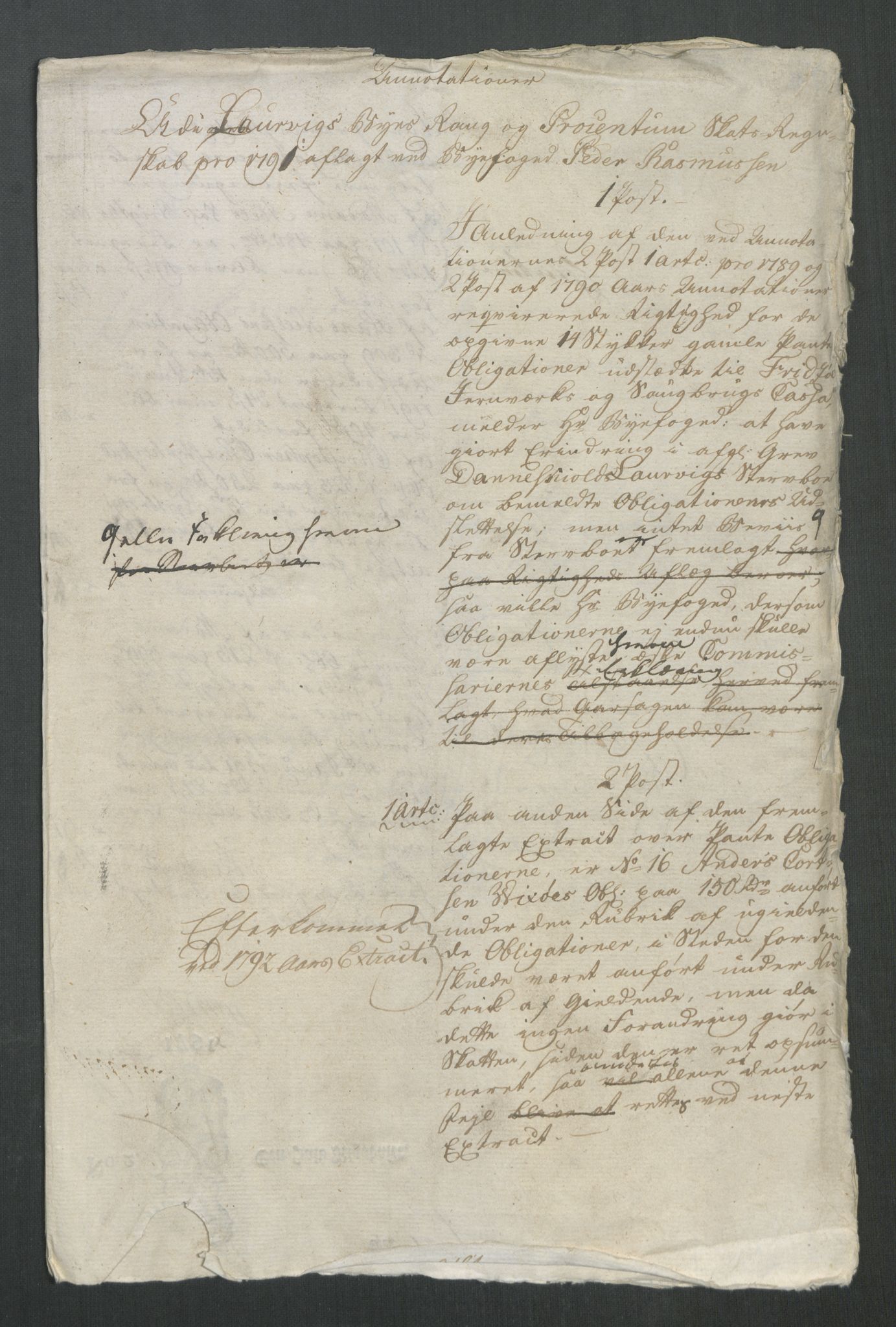 Rentekammeret inntil 1814, Reviderte regnskaper, Mindre regnskaper, AV/RA-EA-4068/Rf/Rfe/L0020: Kongsberg, Kragerø, Larvik, 1789, s. 289