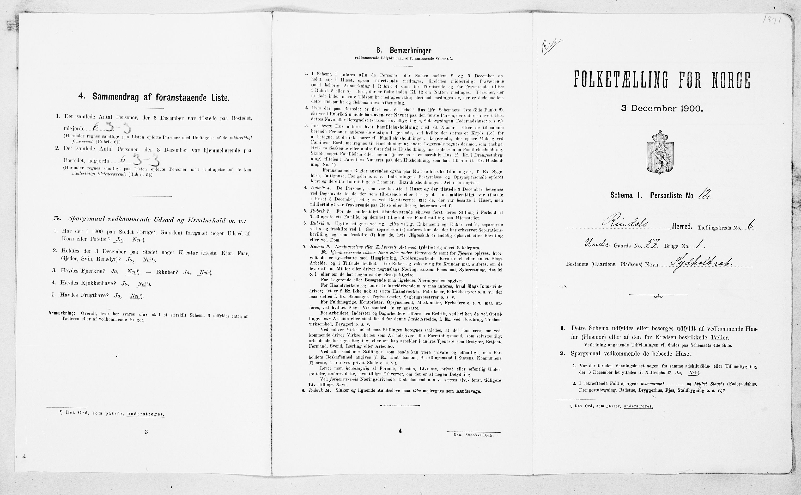 SAT, Folketelling 1900 for 1567 Rindal herred, 1900, s. 591