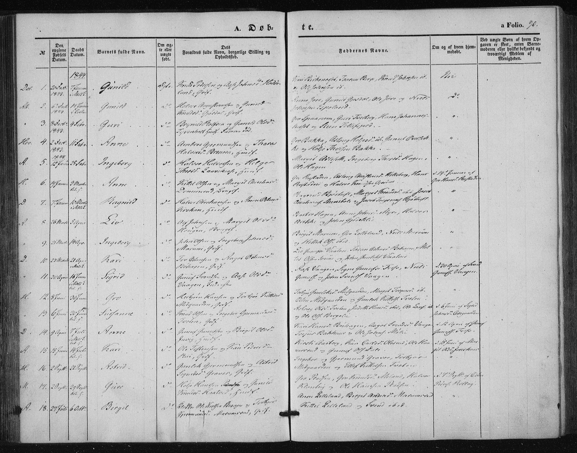 Tinn kirkebøker, AV/SAKO-A-308/F/Fa/L0005: Ministerialbok nr. I 5, 1844-1856, s. 90