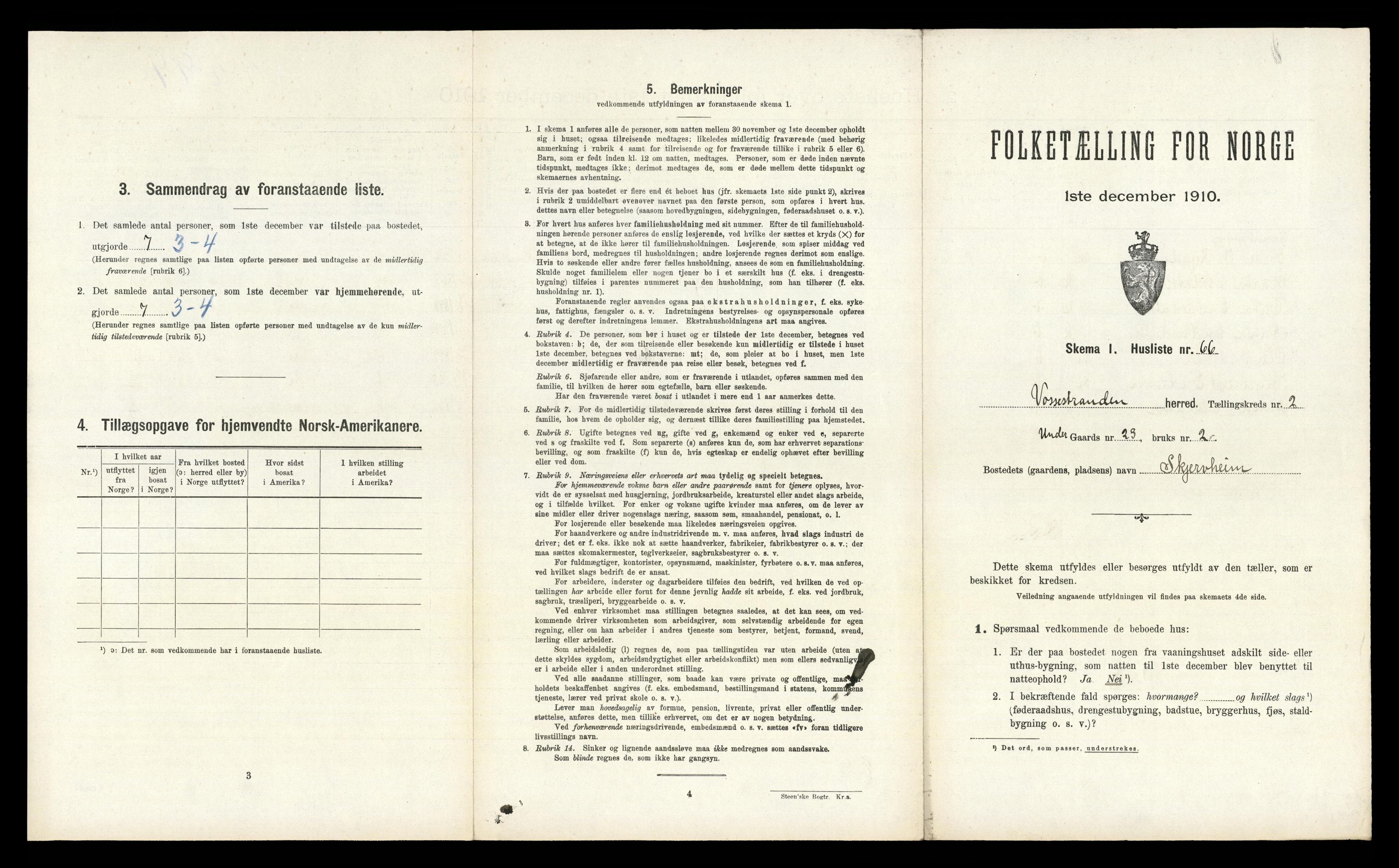 RA, Folketelling 1910 for 1236 Vossestrand herred, 1910, s. 335