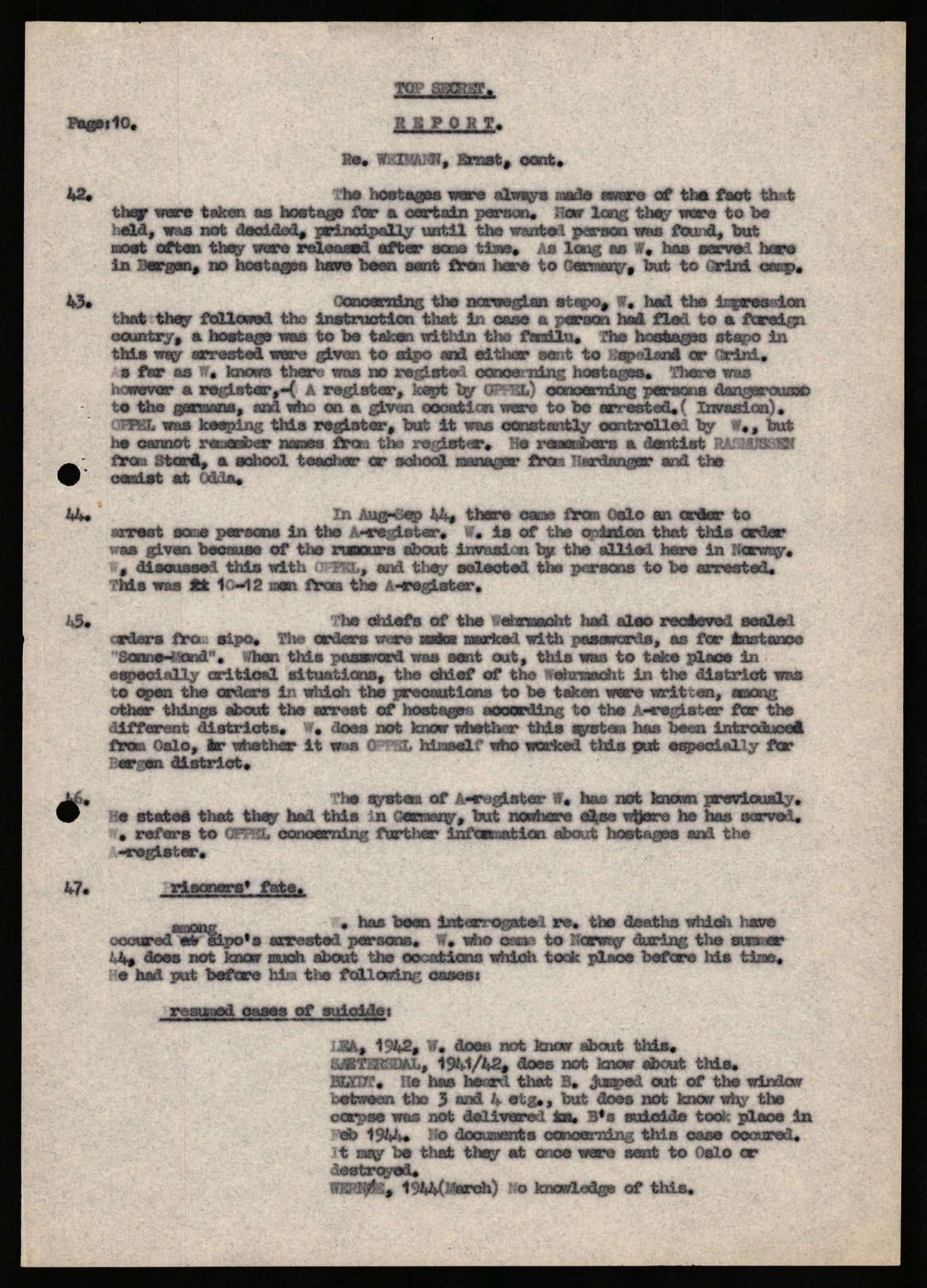 Forsvaret, Forsvarets overkommando II, AV/RA-RAFA-3915/D/Db/L0035: CI Questionaires. Tyske okkupasjonsstyrker i Norge. Tyskere., 1945-1946, s. 175