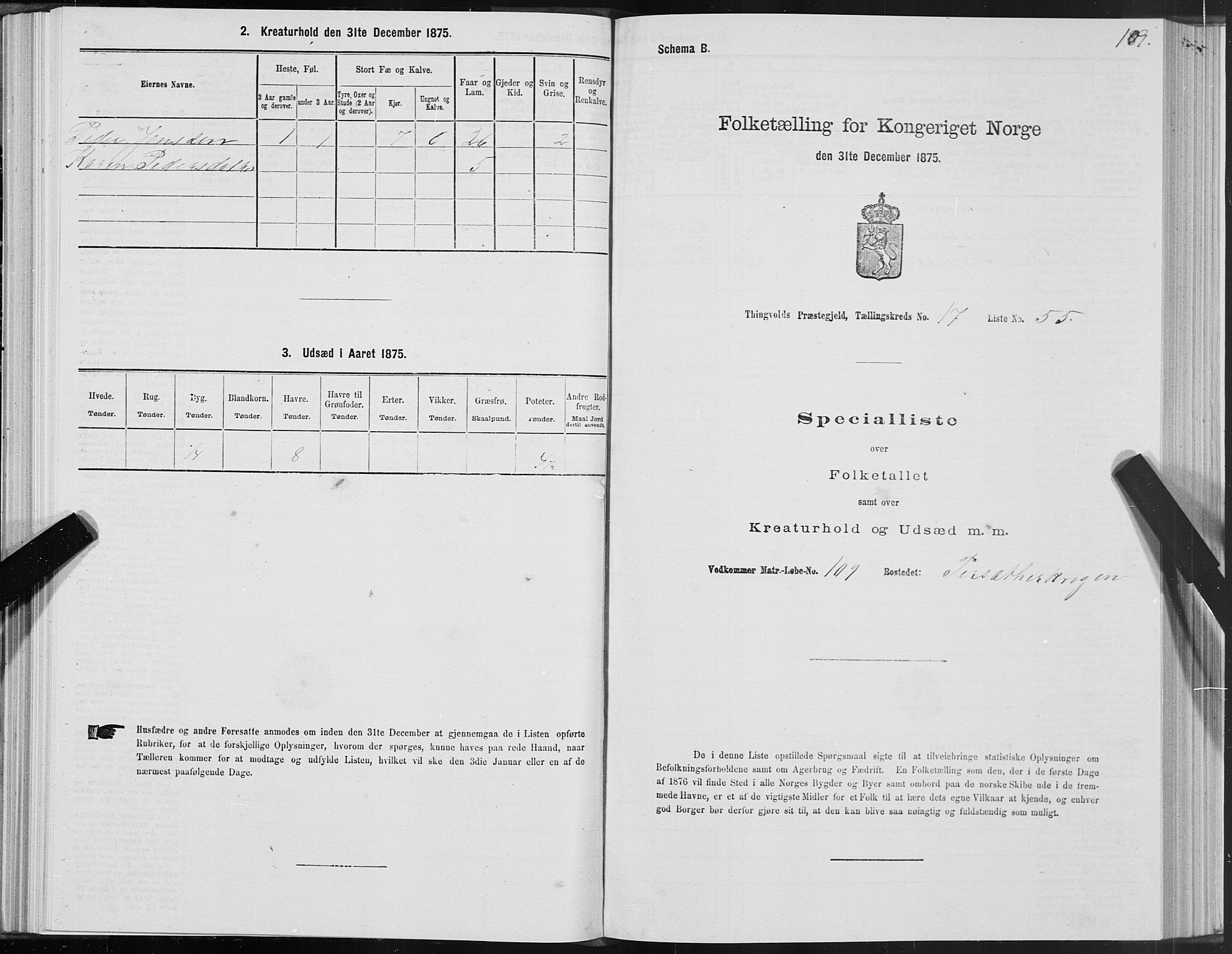 SAT, Folketelling 1875 for 1560P Tingvoll prestegjeld, 1875, s. 7109