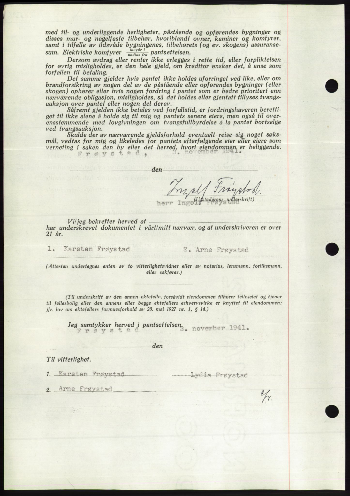 Søre Sunnmøre sorenskriveri, AV/SAT-A-4122/1/2/2C/L0071: Pantebok nr. 65, 1941-1941, Dagboknr: 1069/1941