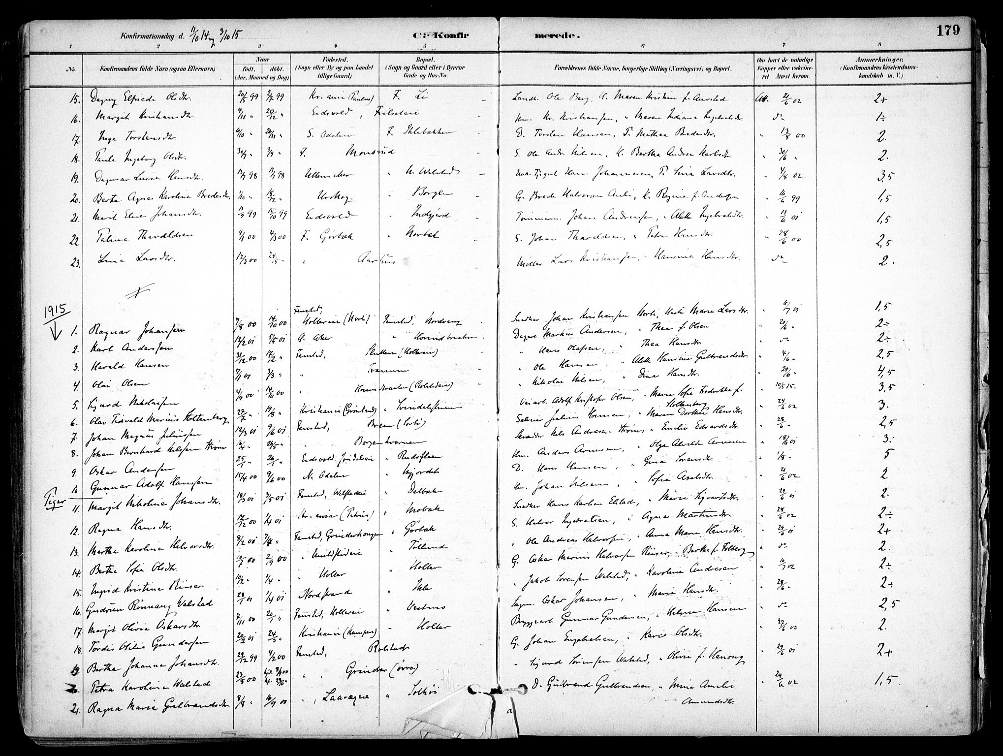 Nes prestekontor Kirkebøker, AV/SAO-A-10410/F/Fb/L0002: Ministerialbok nr. II 2, 1883-1918, s. 179