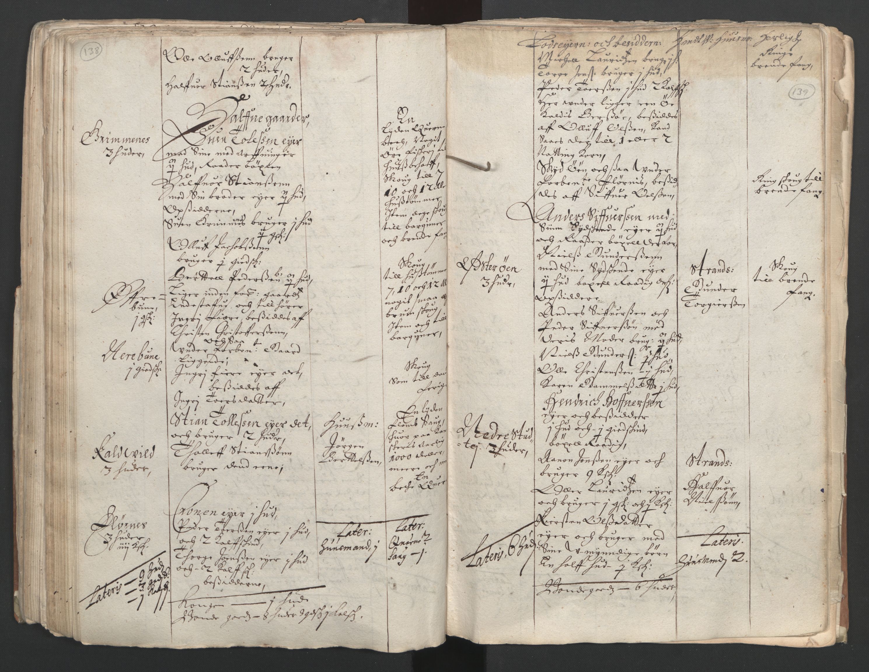 Rentekammeret inntil 1814, Realistisk ordnet avdeling, AV/RA-EA-4070/L/L0020/0002: Agder lagdømme: / Alminnelig jordebok. Nedenes len, 1661, s. 138-139