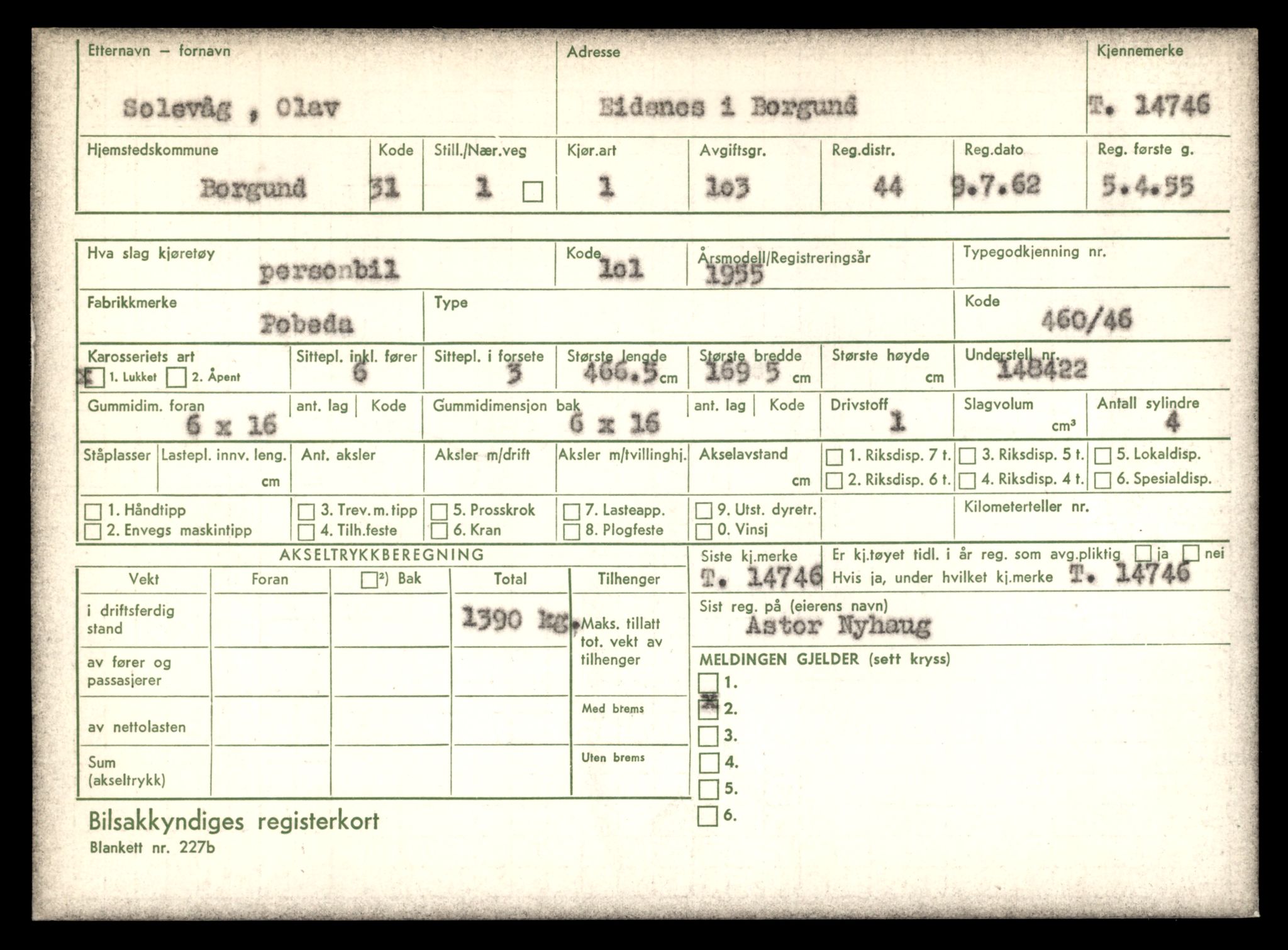 Møre og Romsdal vegkontor - Ålesund trafikkstasjon, AV/SAT-A-4099/F/Fe/L0048: Registreringskort for kjøretøy T 14721 - T 14863, 1927-1998, s. 535