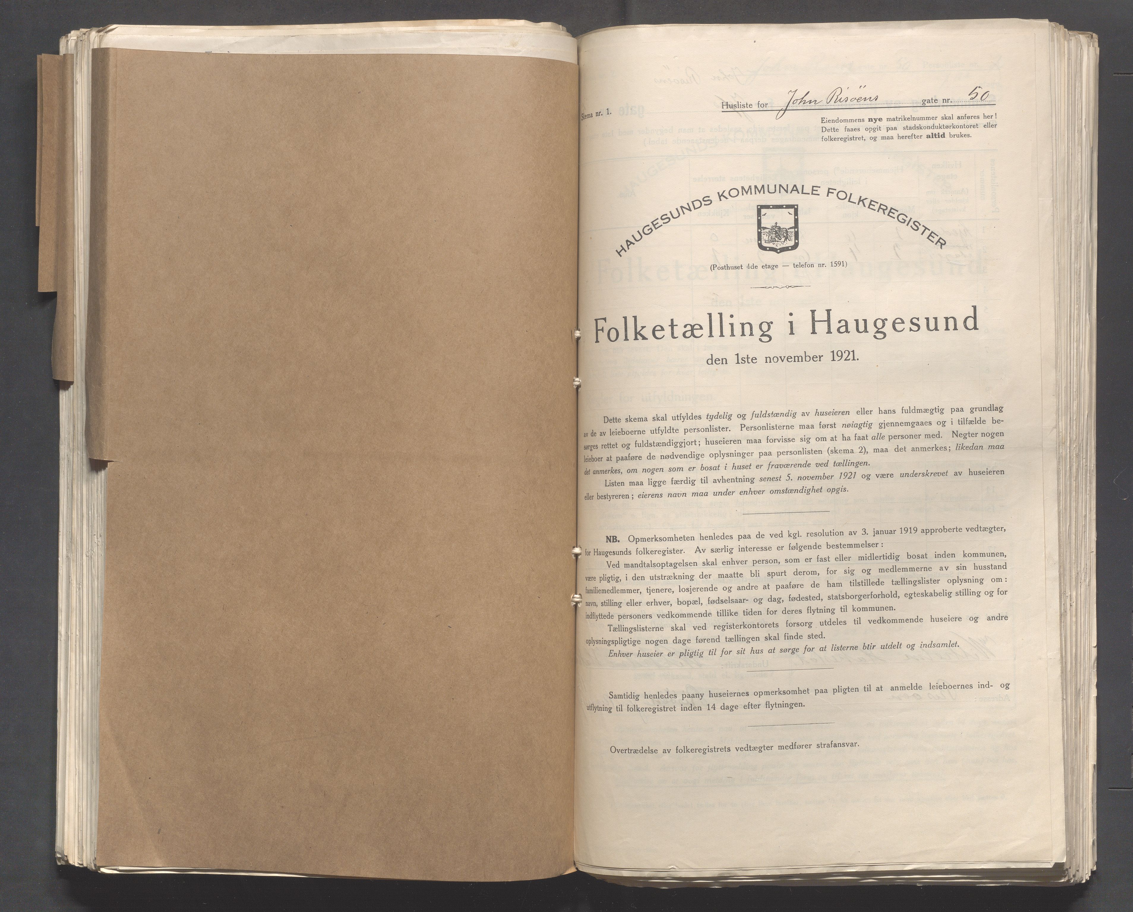 IKAR, Kommunal folketelling 1.11.1921 for Haugesund, 1921, s. 6860