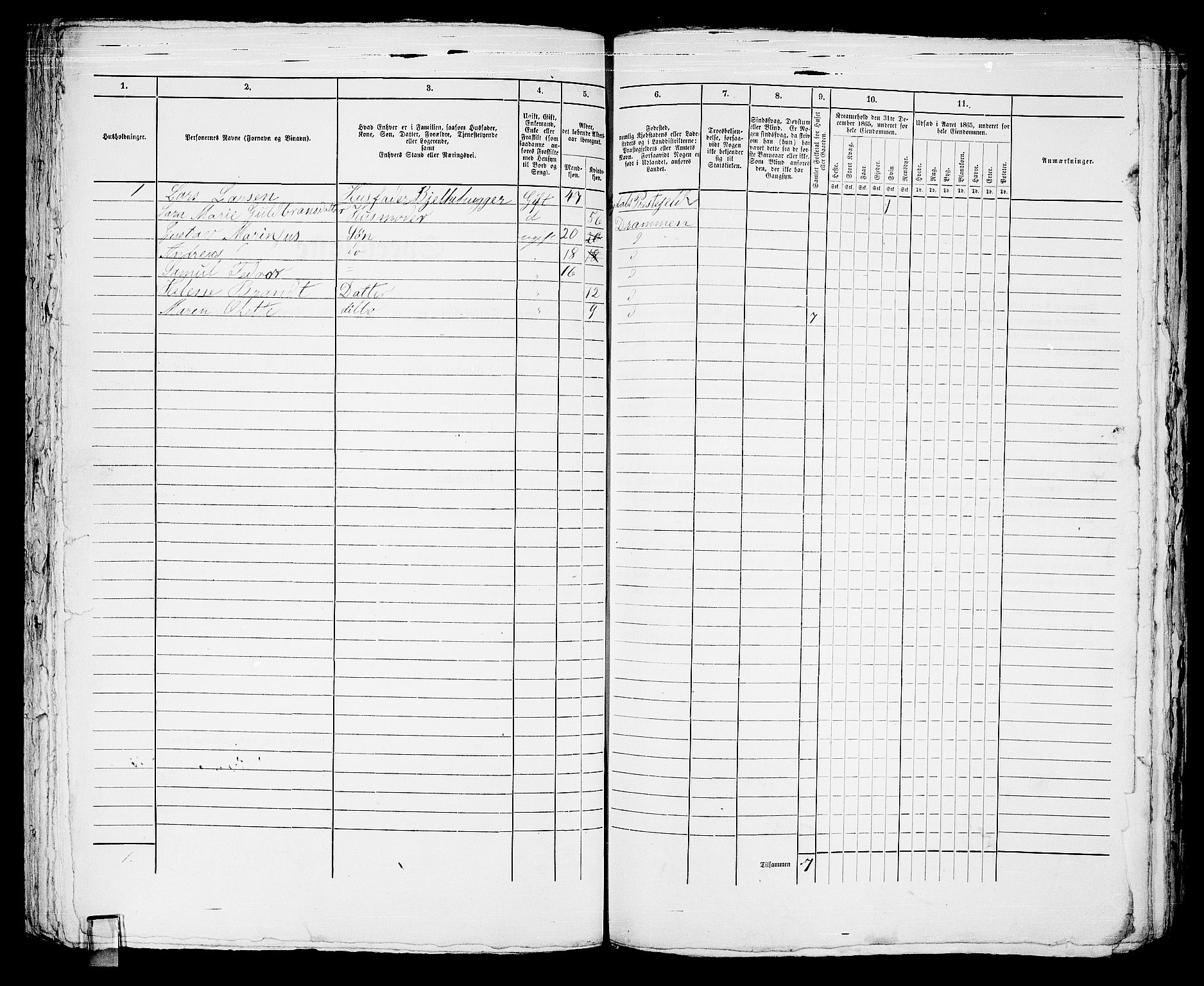 RA, Folketelling 1865 for 0602bP Strømsø prestegjeld i Drammen kjøpstad, 1865, s. 782