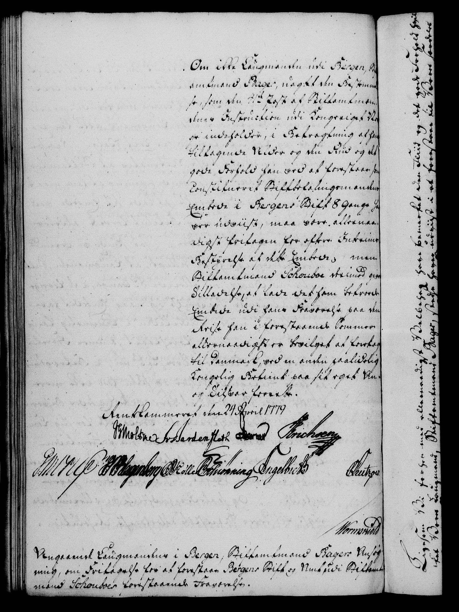 Rentekammeret, Kammerkanselliet, RA/EA-3111/G/Gf/Gfa/L0061: Norsk relasjons- og resolusjonsprotokoll (merket RK 52.61), 1779, s. 200
