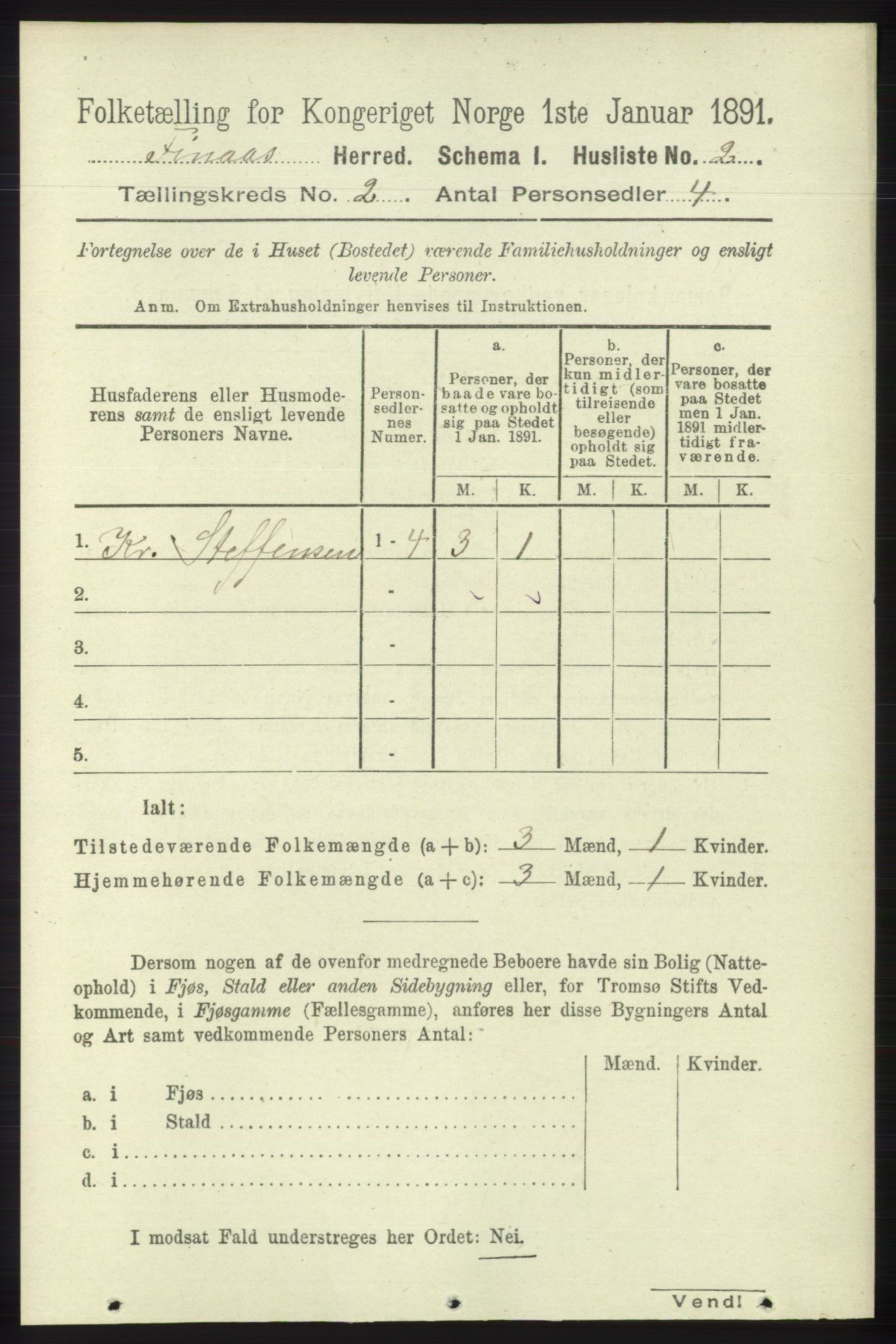 RA, Folketelling 1891 for 1218 Finnås herred, 1891, s. 725