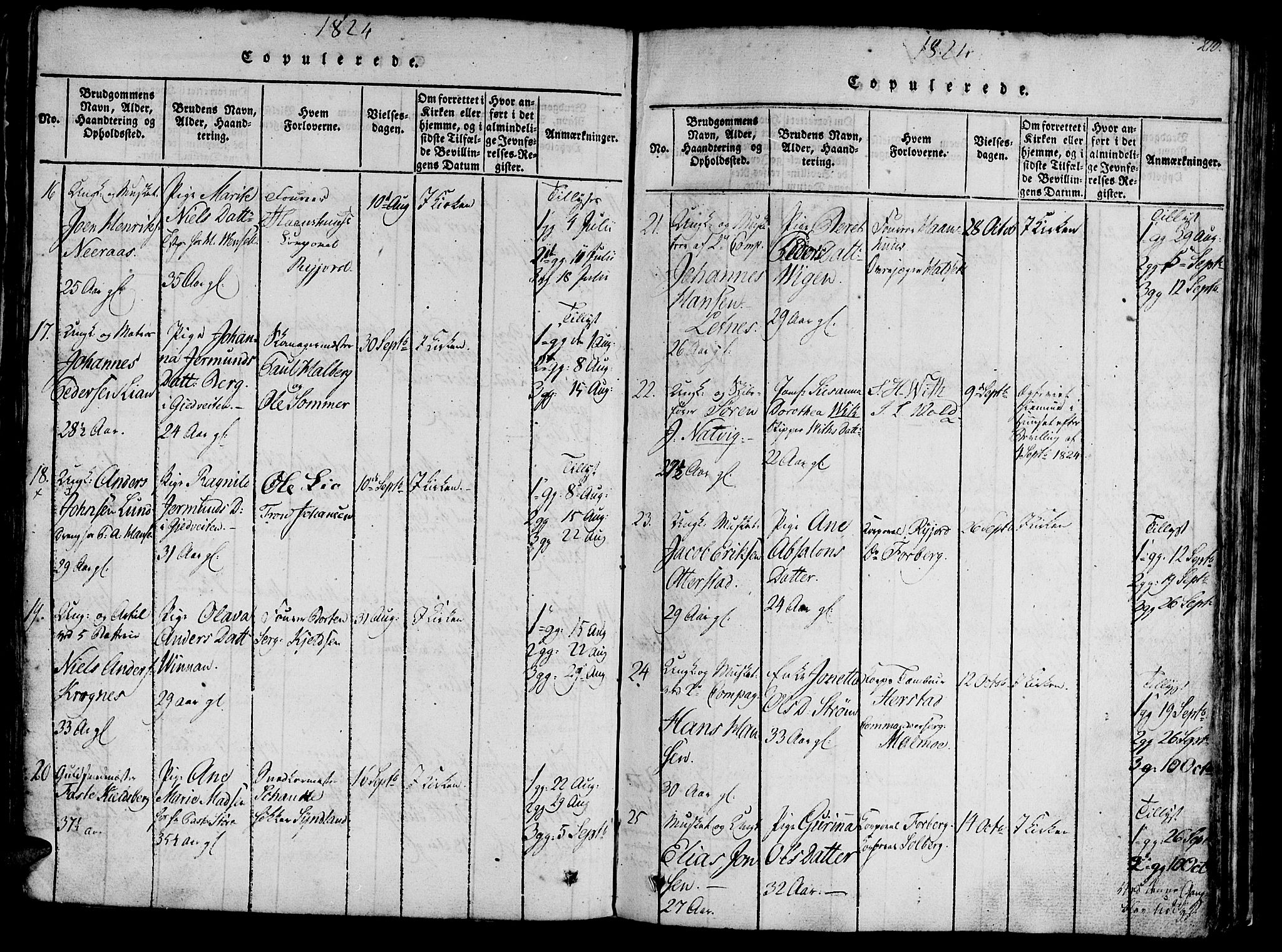 Ministerialprotokoller, klokkerbøker og fødselsregistre - Sør-Trøndelag, SAT/A-1456/602/L0135: Klokkerbok nr. 602C03, 1815-1832, s. 210
