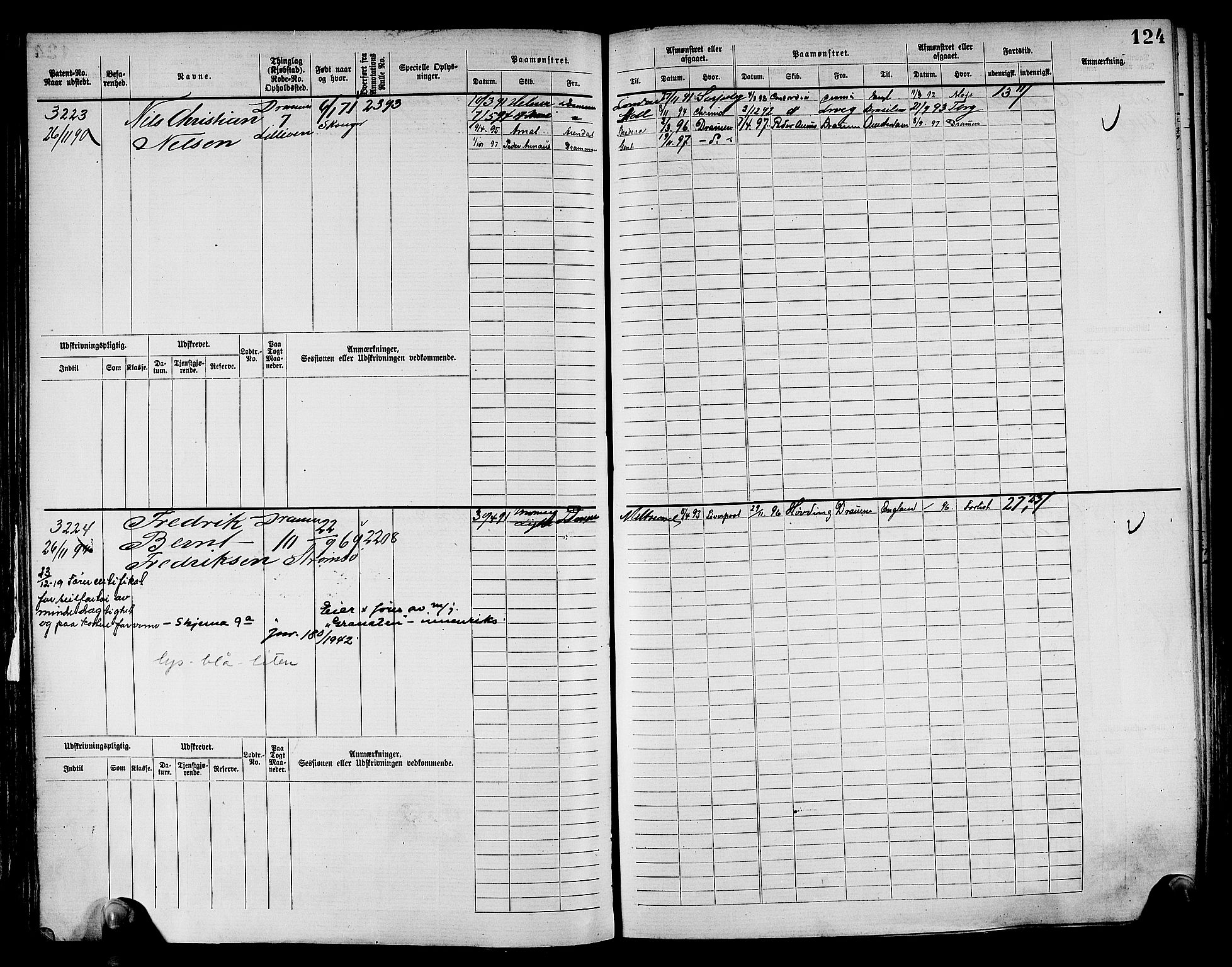 Drammen innrulleringsdistrikt, AV/SAKO-A-781/F/Fc/L0004: Hovedrulle, 1885, s. 129