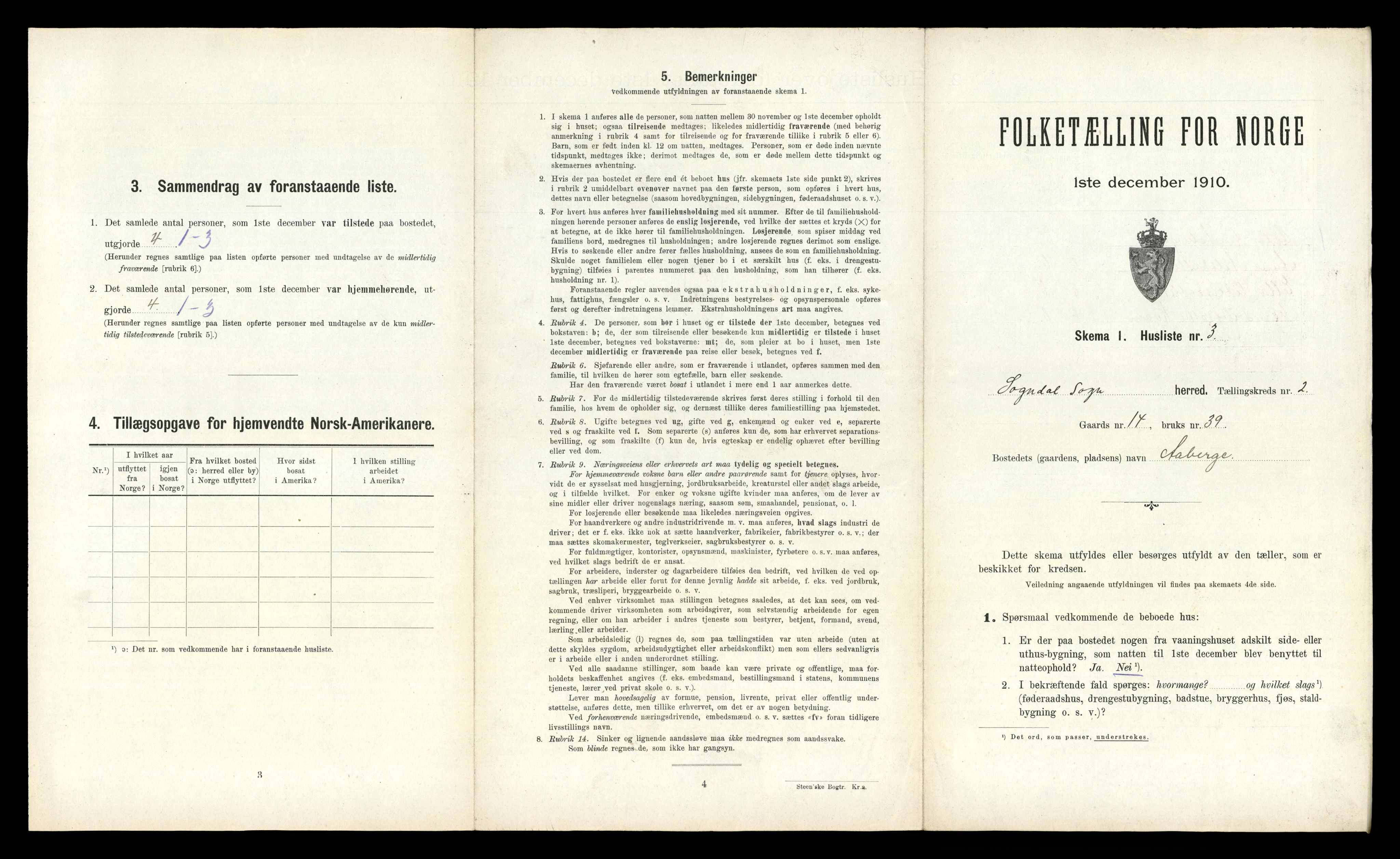 RA, Folketelling 1910 for 1420 Sogndal herred, 1910, s. 142