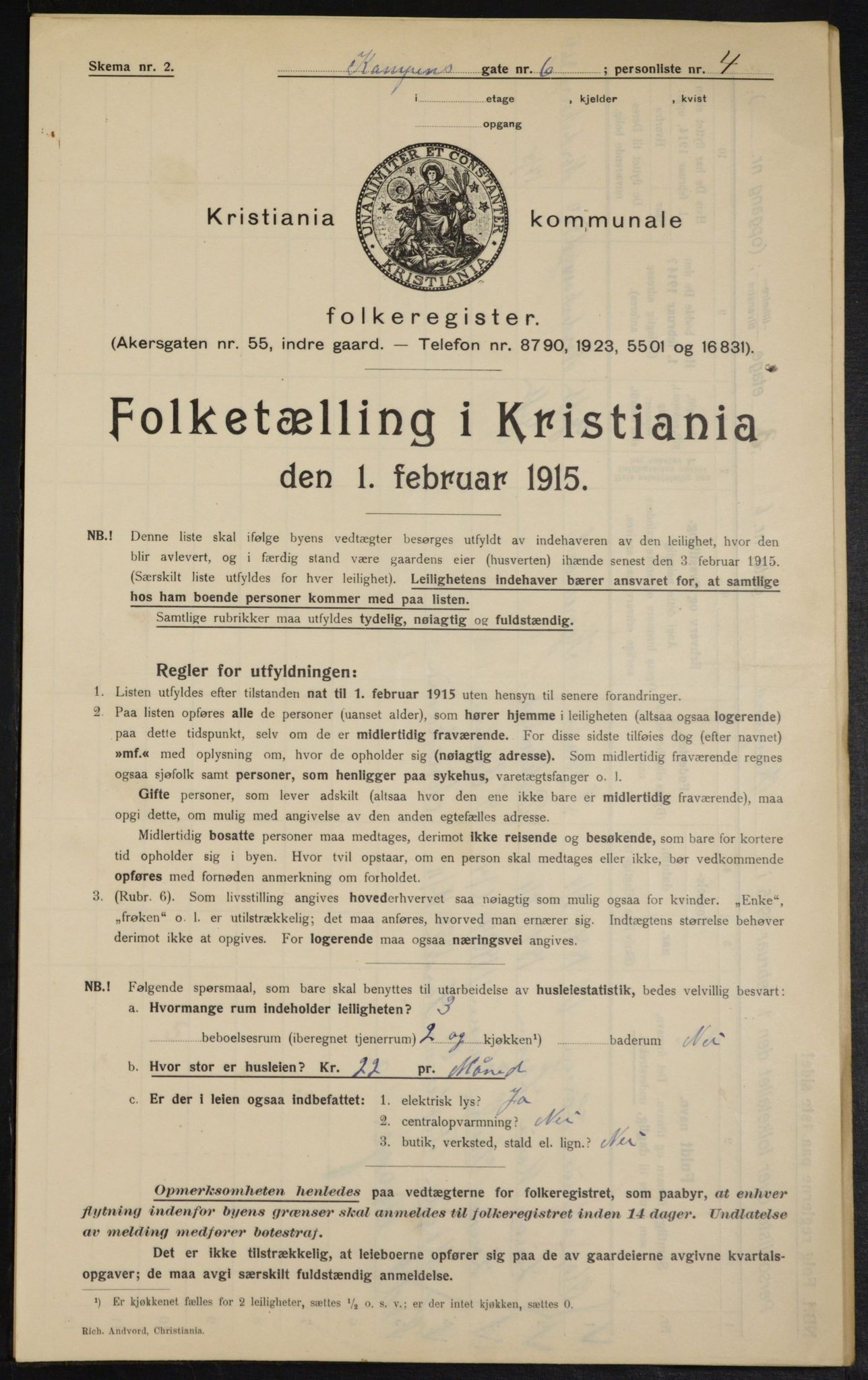 OBA, Kommunal folketelling 1.2.1915 for Kristiania, 1915, s. 47276