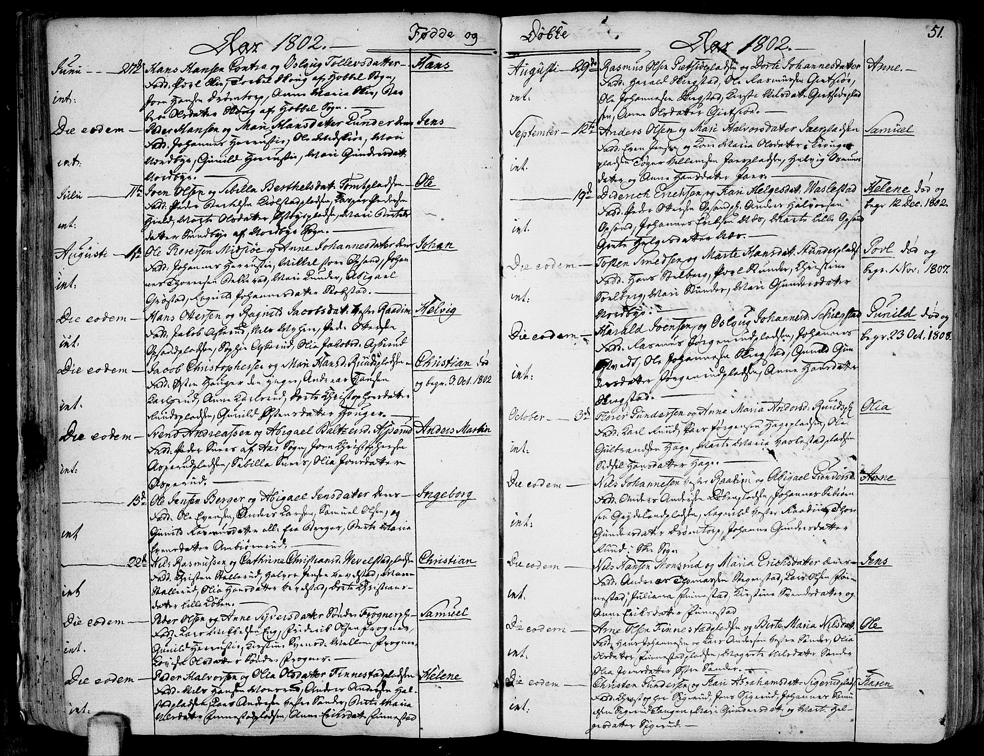 Kråkstad prestekontor Kirkebøker, AV/SAO-A-10125a/F/Fa/L0002: Ministerialbok nr. I 2, 1786-1814, s. 51