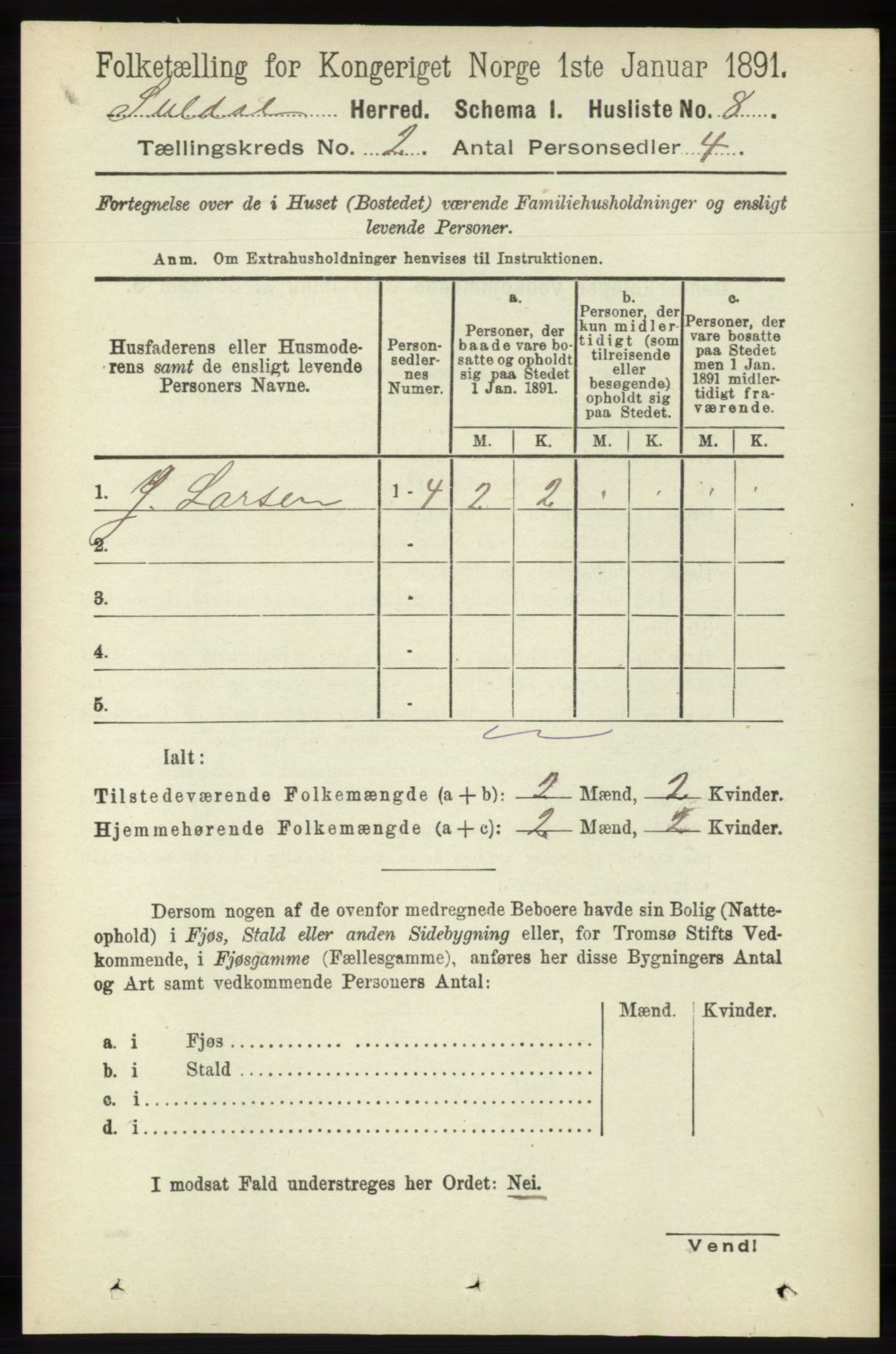 RA, Folketelling 1891 for 1134 Suldal herred, 1891, s. 202