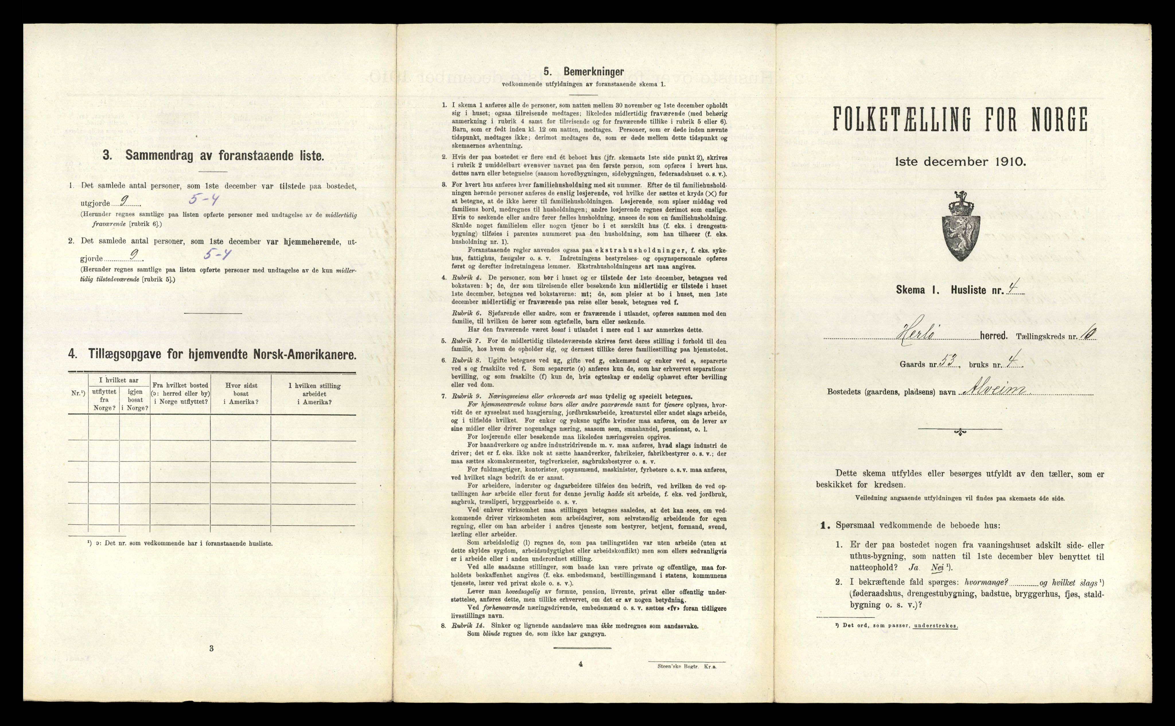 RA, Folketelling 1910 for 1258 Herdla herred, 1910, s. 1076