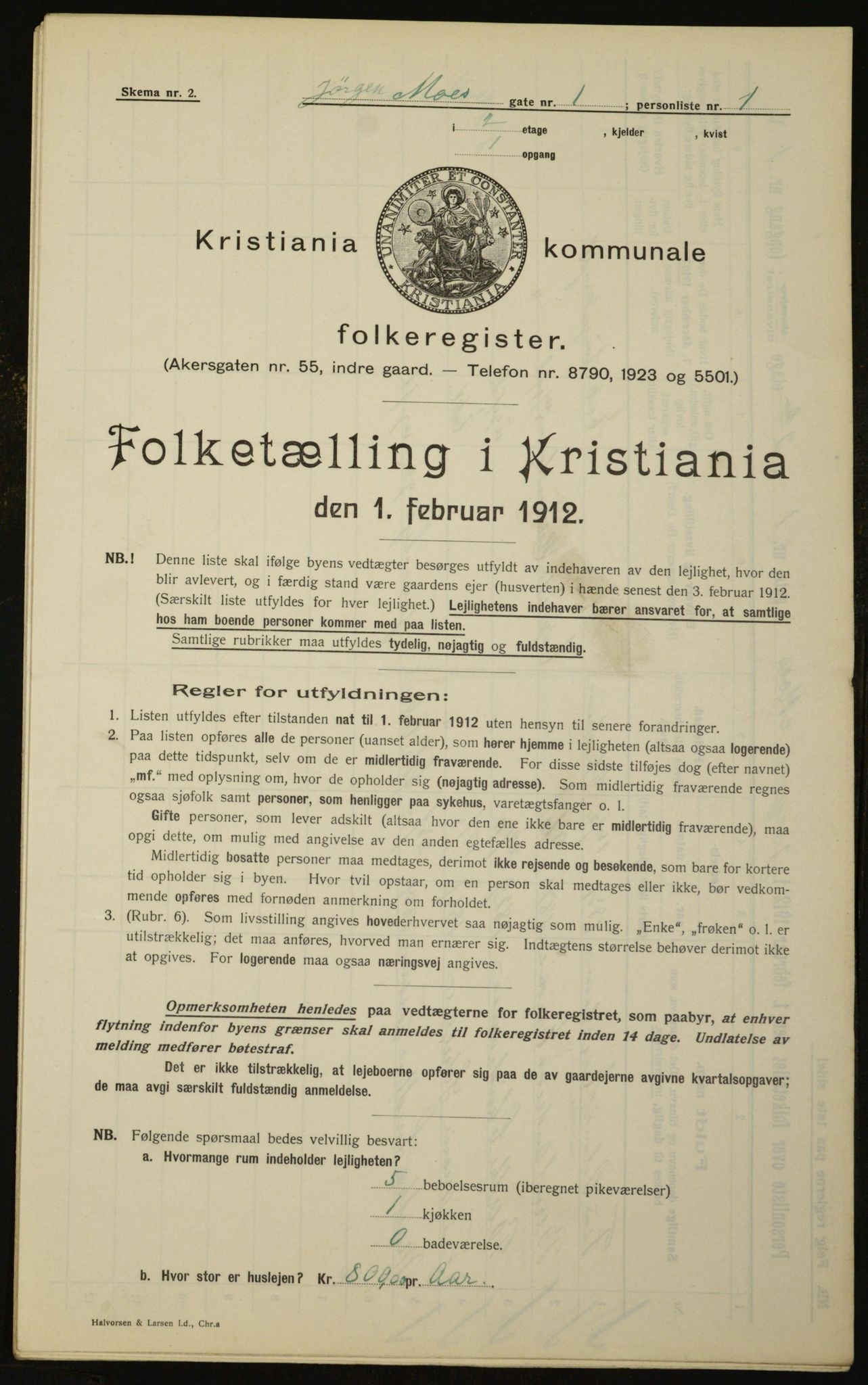 OBA, Kommunal folketelling 1.2.1912 for Kristiania, 1912, s. 48010