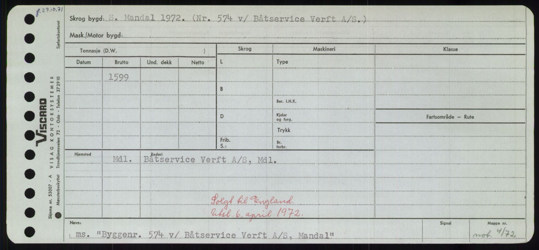 Sjøfartsdirektoratet med forløpere, Skipsmålingen, RA/S-1627/H/Hd/L0006: Fartøy, Byg-Båt, s. 159