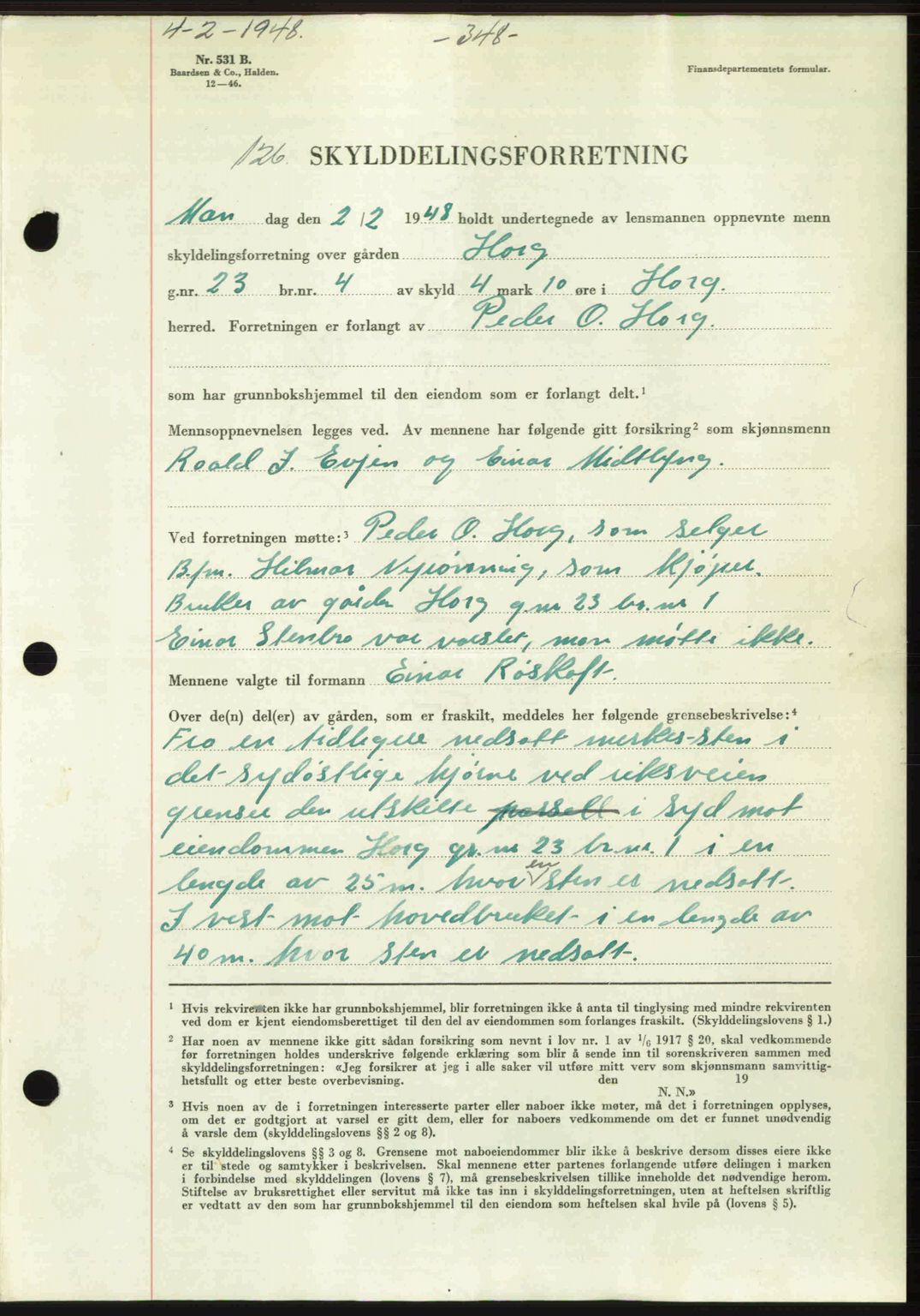 Gauldal sorenskriveri, SAT/A-0014/1/2/2C: Pantebok nr. A5, 1947-1948, Dagboknr: 126/1948