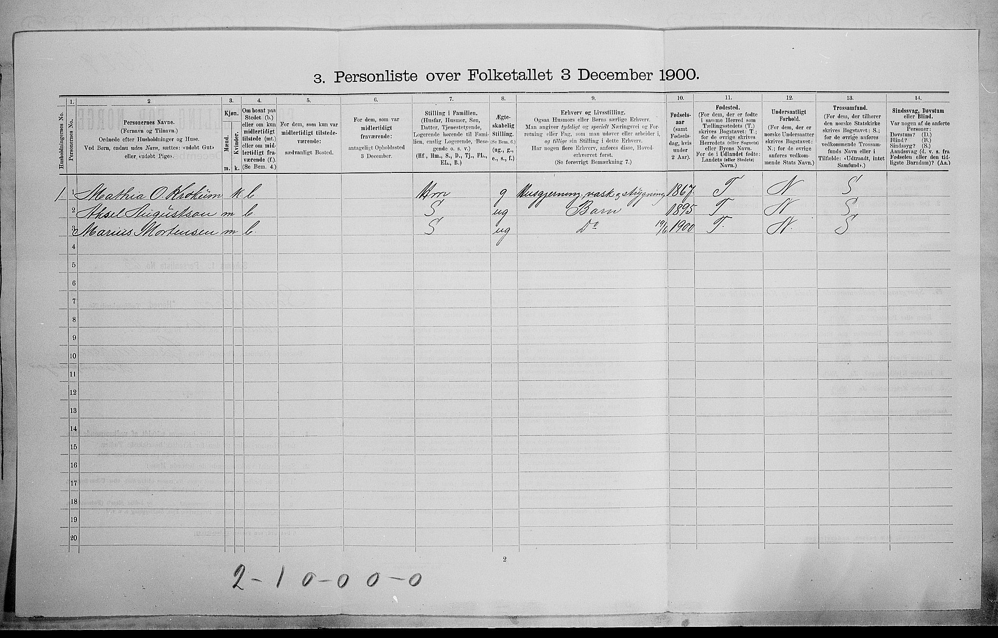 SAH, Folketelling 1900 for 0519 Sør-Fron herred, 1900, s. 426